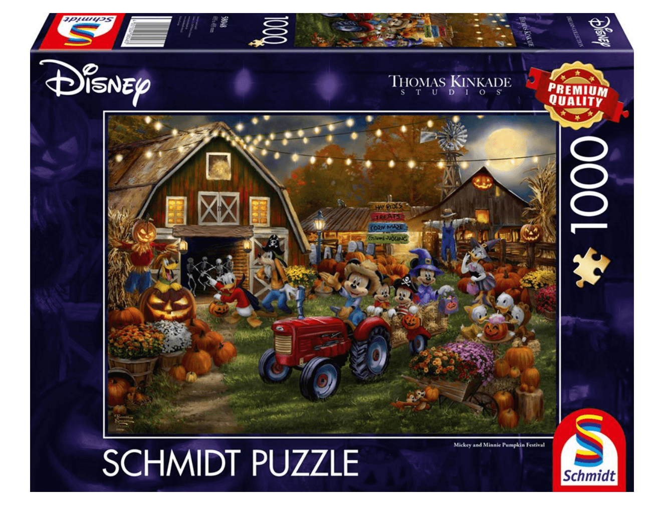 Schmidt Spiele - Thomas Kinkade Studios: Disney Dreams Collection - Mickey and Minnie Pumpkin Festival, 1.000 Teile Puzzle