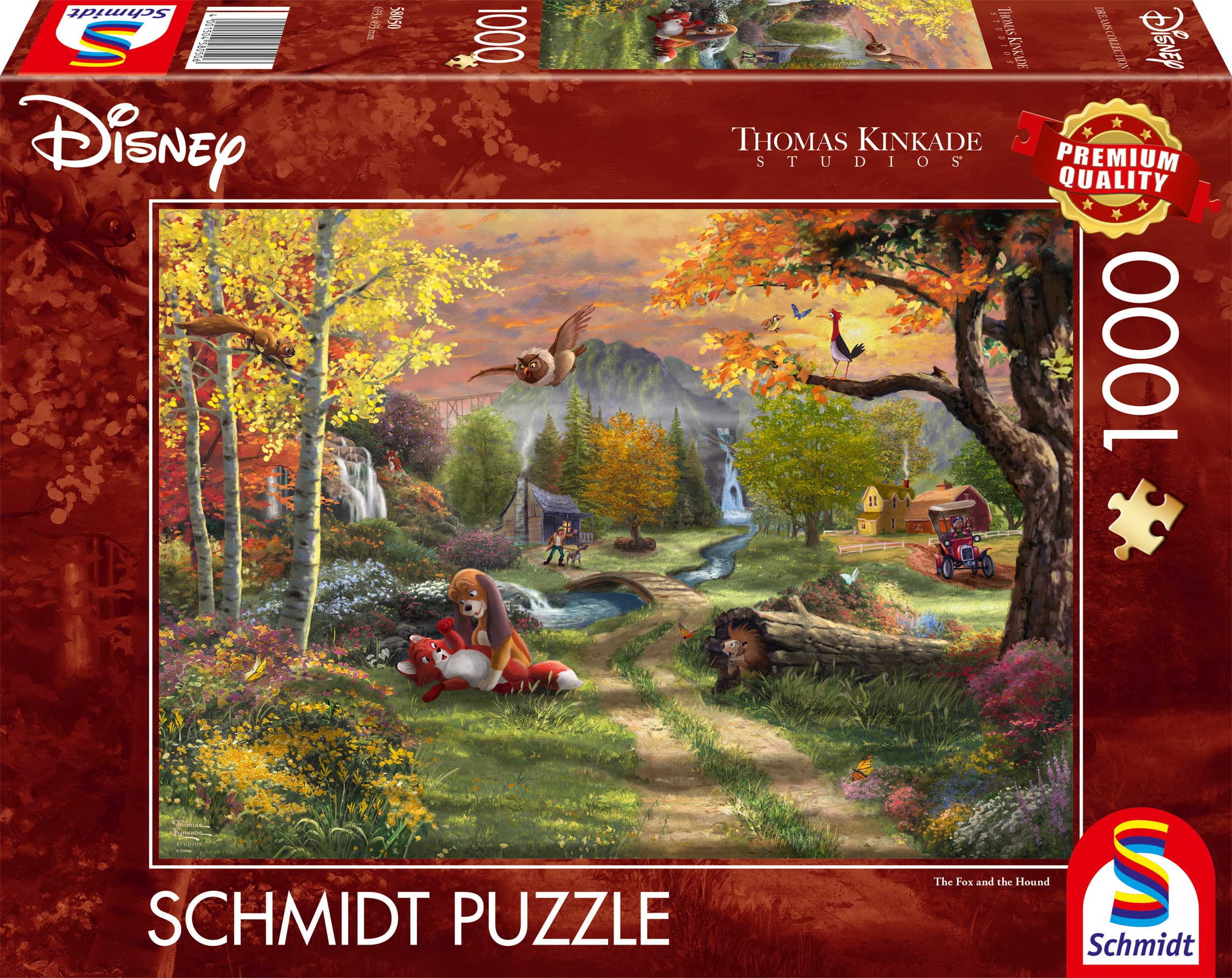 Schmidt Spiele Disney The Fox and the Hound Thomas Kinkade 1000 Teile Puzzle