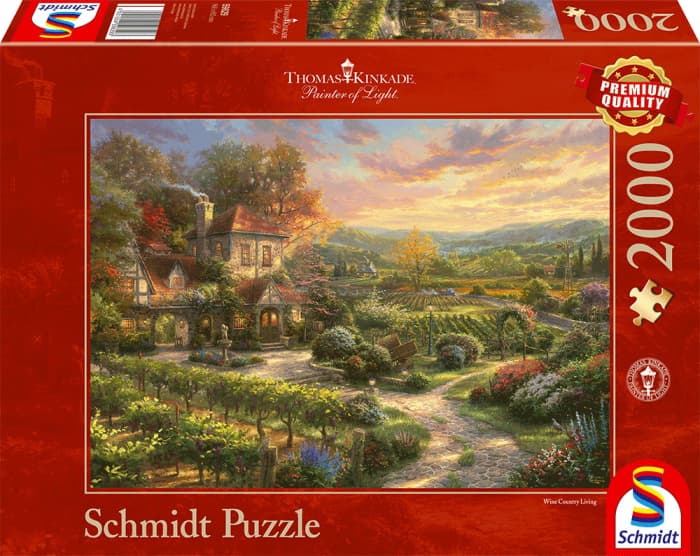 Schmidt Spiele - Erwachsenenpuzzle - In den Weinbergen, Thomas Kinkade, 2000 Teile