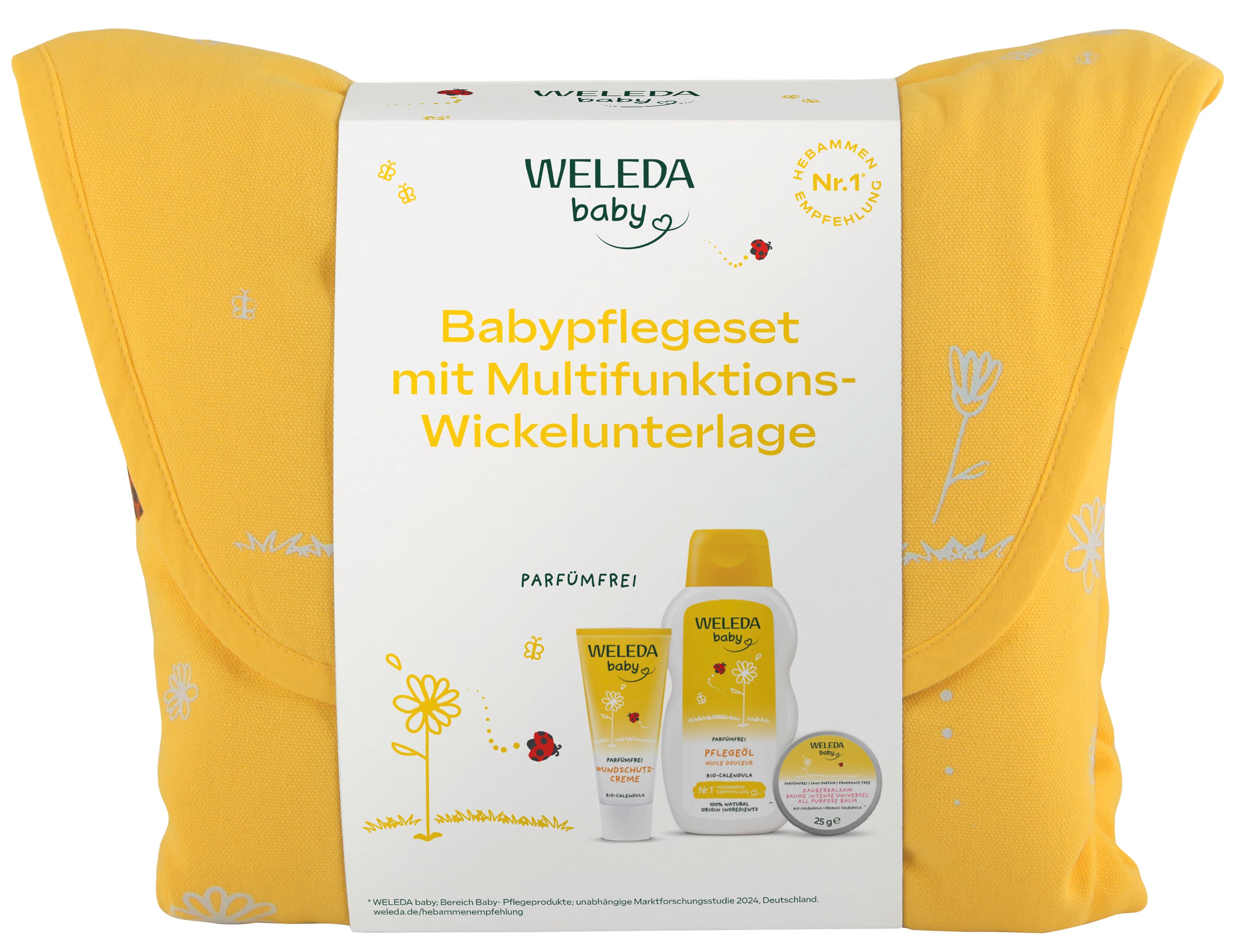 WELEDA Geschenkset Babypflege mit Multifunktions-Wickelunterlage