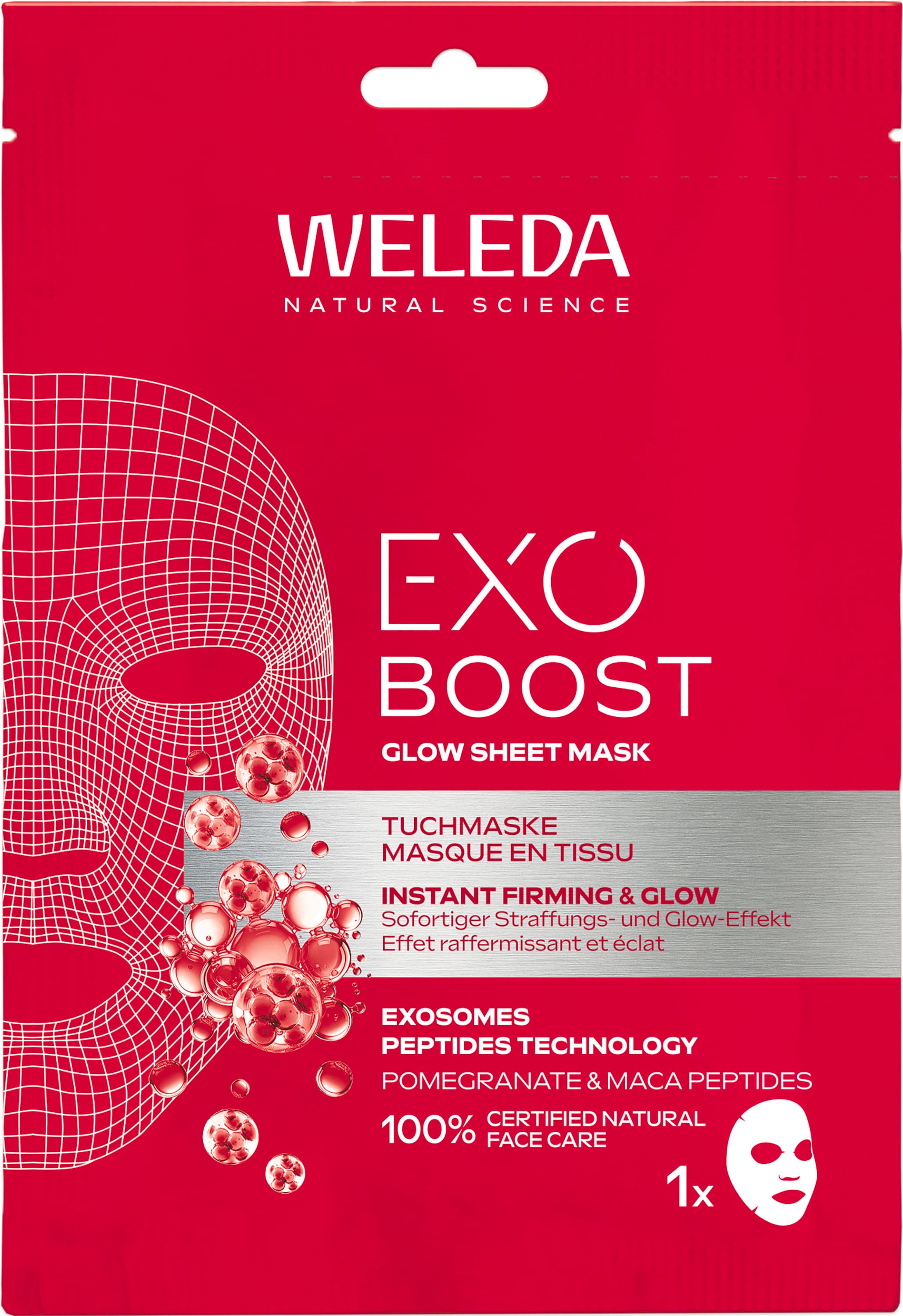 WELEDA Exo Boost Firm & Lift Tuchmaske Granatapfel