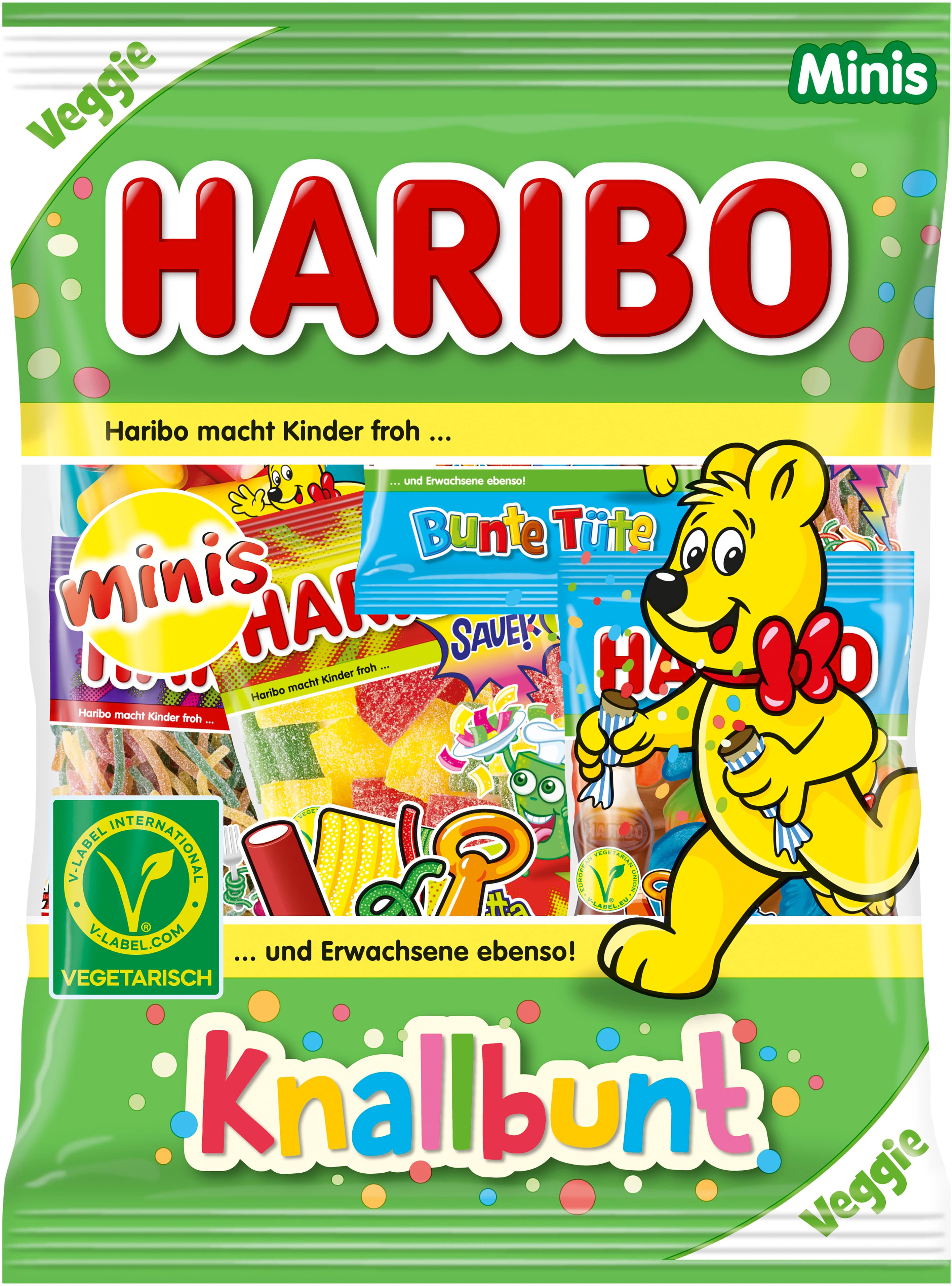 Haribo Fruchtgummi Knallbunt Minis Veggie