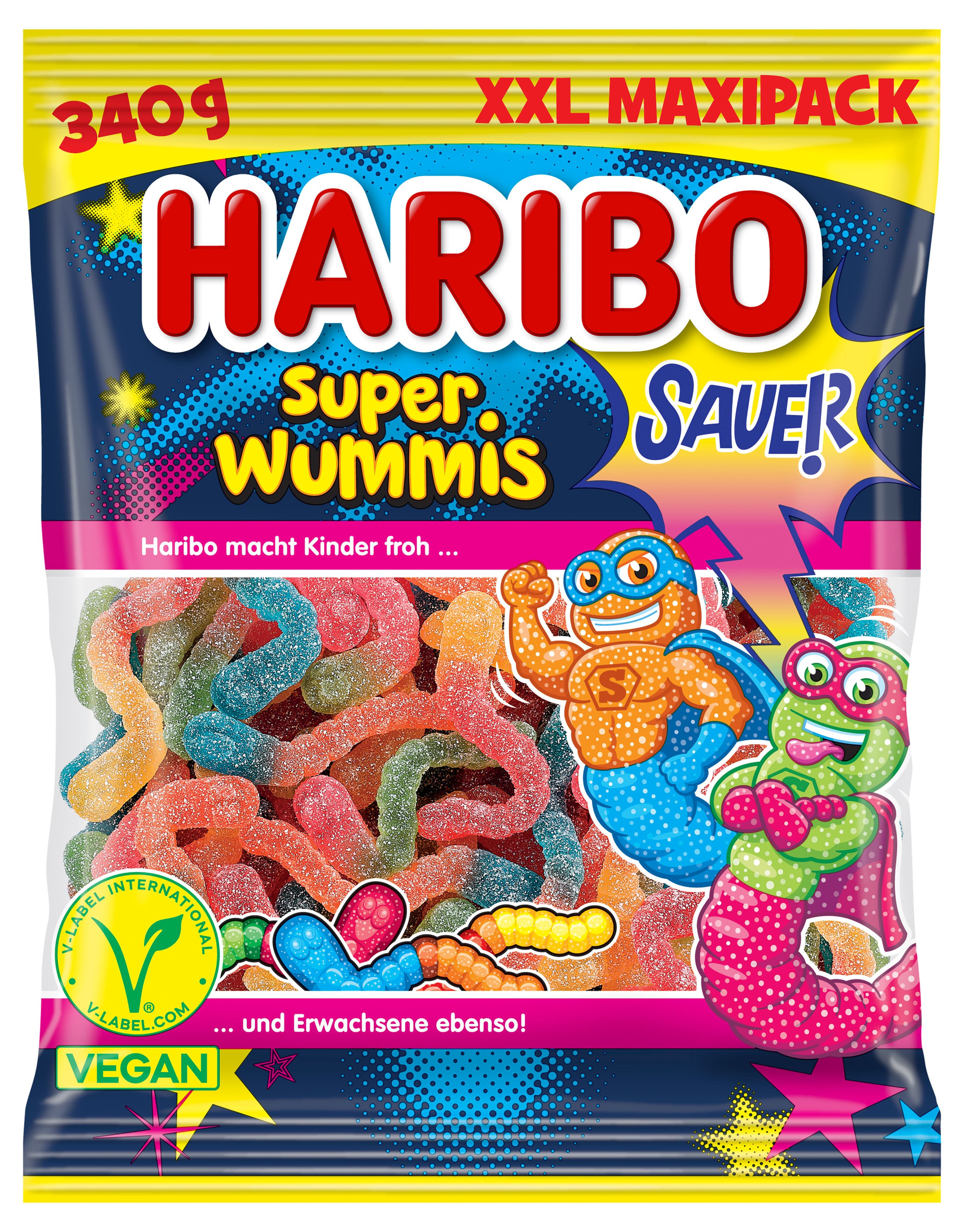 Haribo Fruchtgummi Super Wummis XXL Maxipack vegan