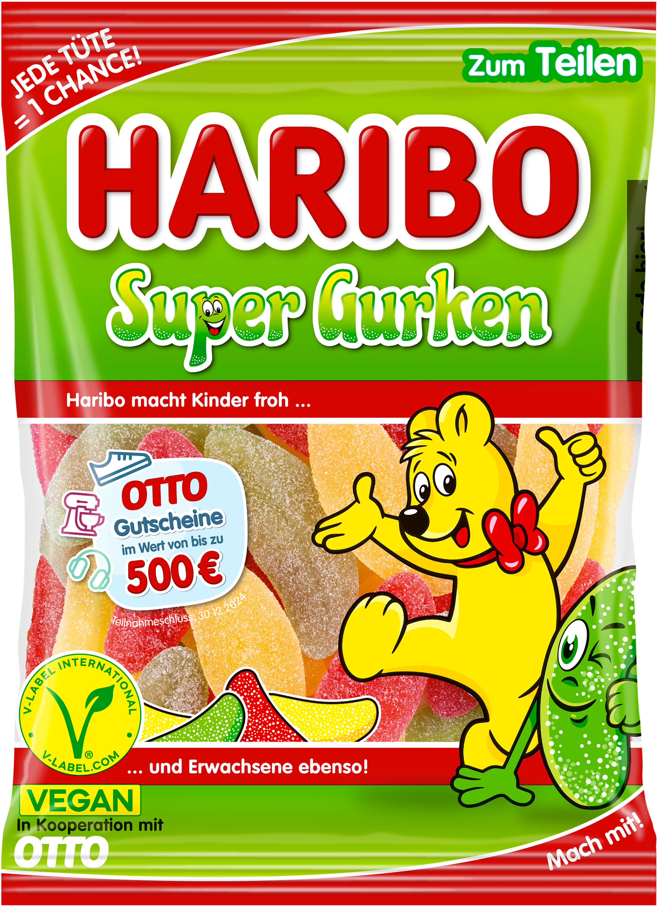 Haribo Fruchtgummi Super Gurken vegan