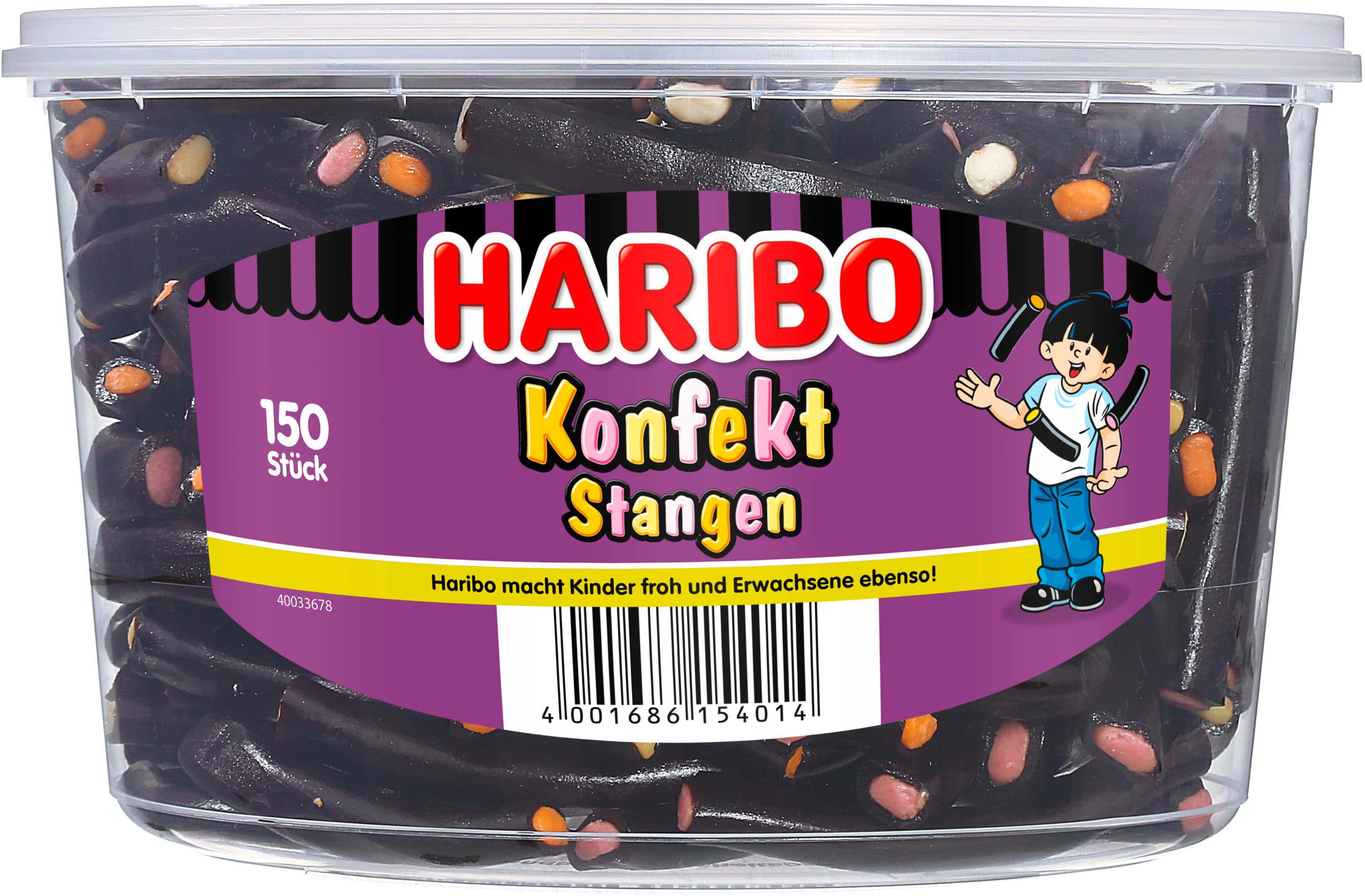 Haribo Lakritz-Konfekt Konfekt-Stangen Runddose