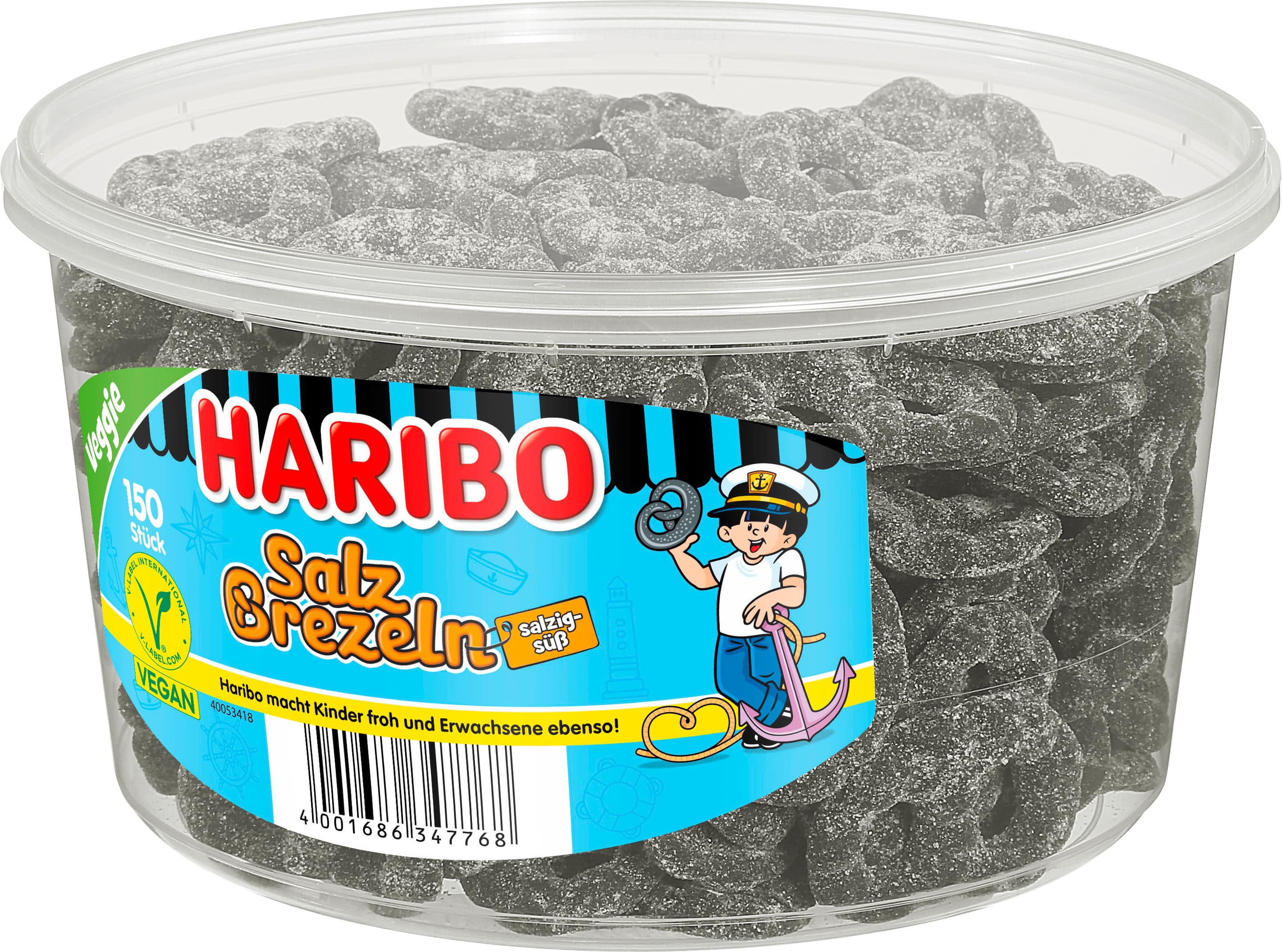 Haribo Lakritz Salz Brezeln Runddose Veggie