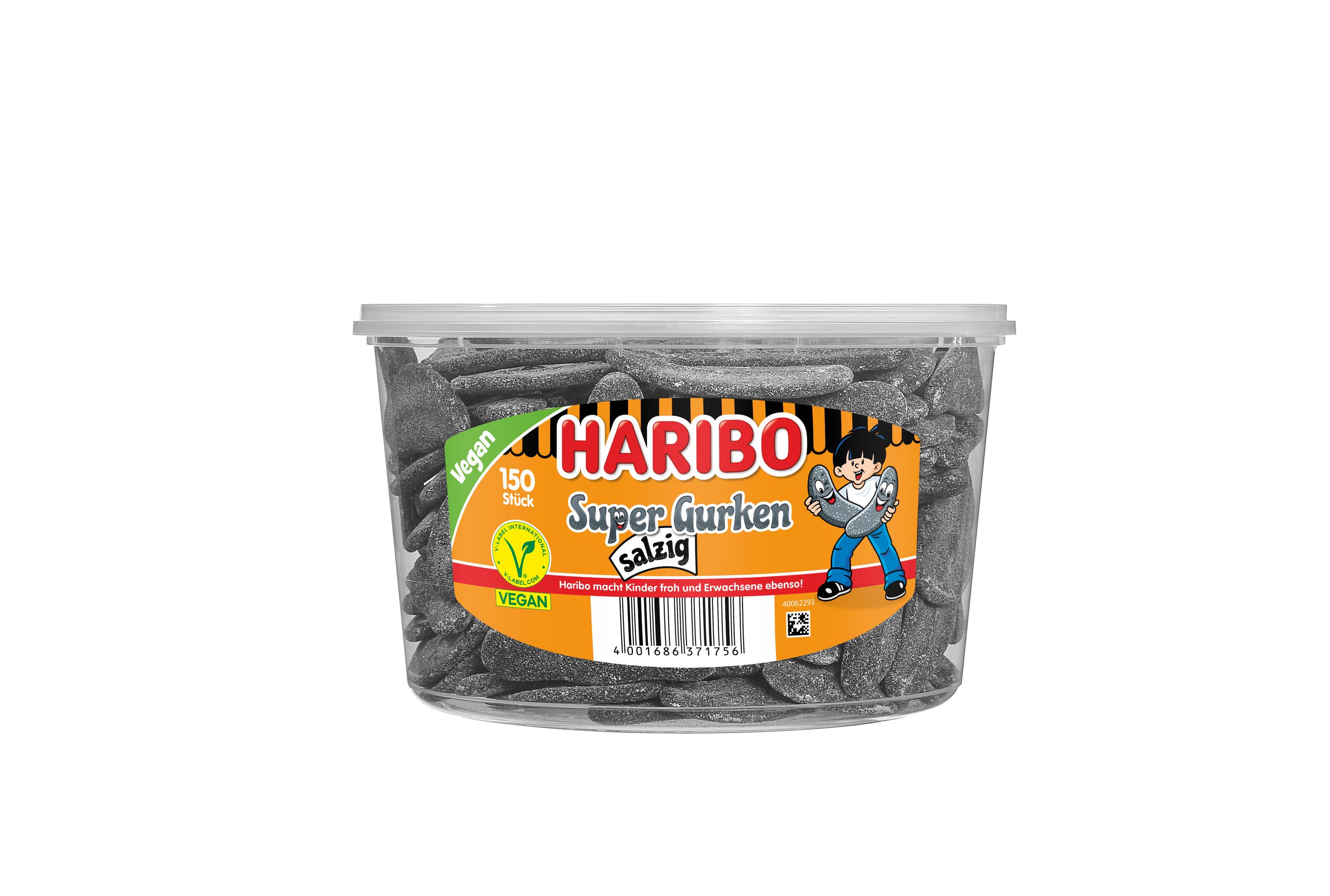 Haribo Lakritz Super Gurken Salzig Runddose Vegan