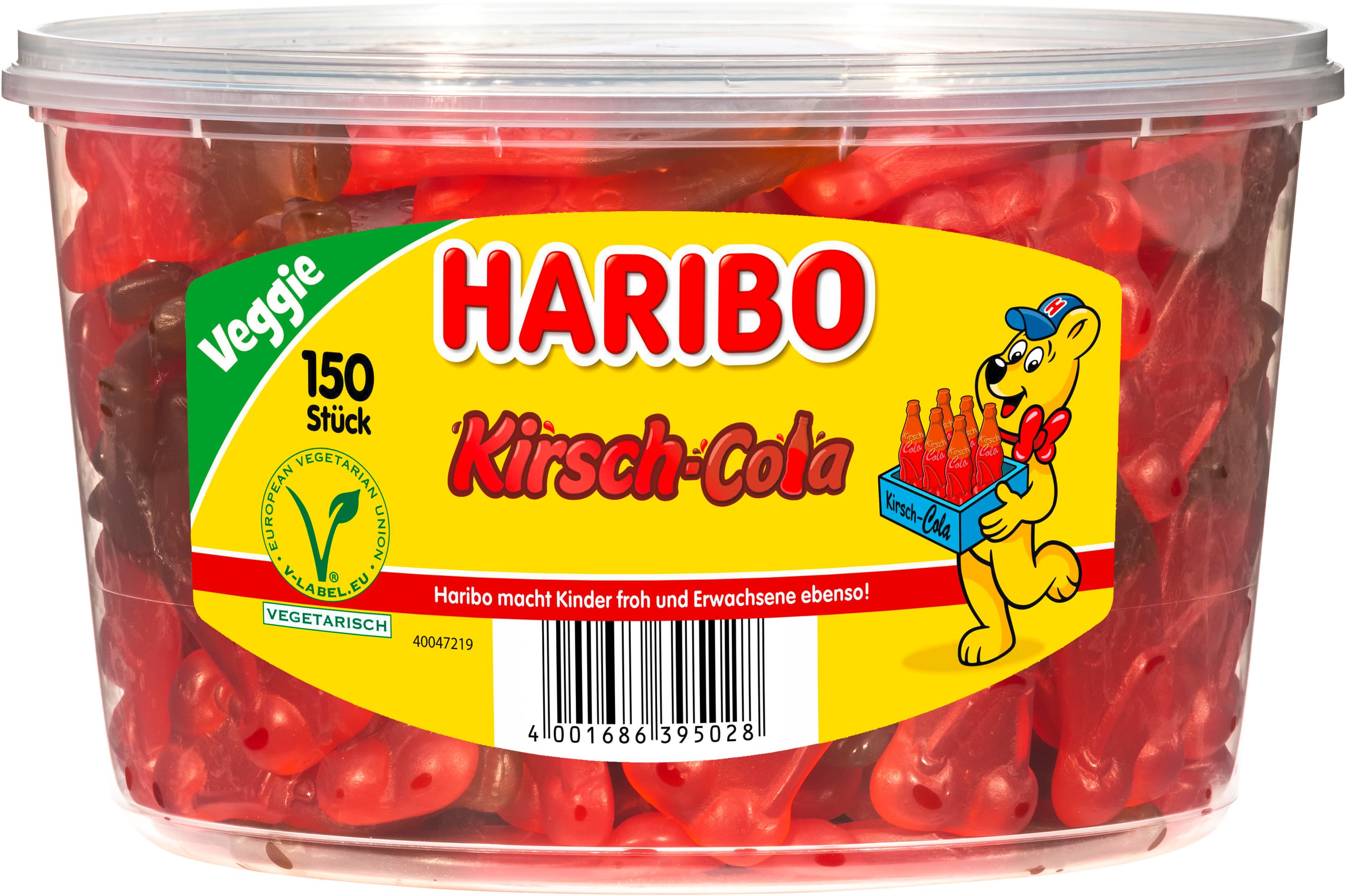 Haribo Fruchtgummi Kirsch Cola Runddose Veggie