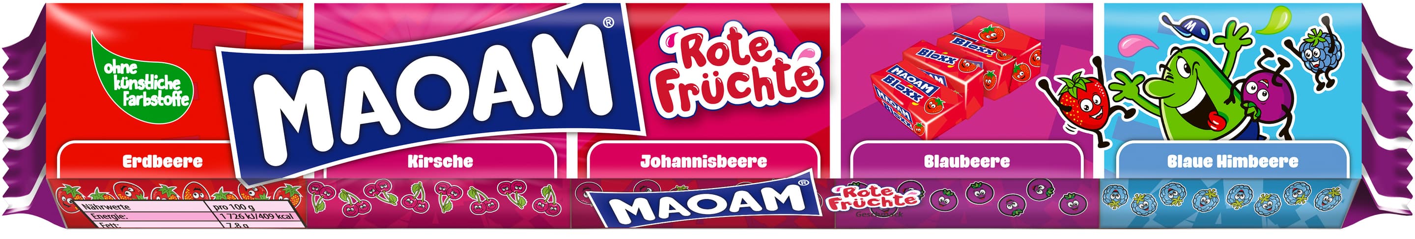 Maoam Süssware Kaubonbon MAOAM Bloxx Wild Red Berries