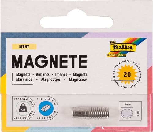 folia Magnete MINI, Ø 6mmx1mm, 20 Stück