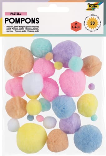folia Pompons PASTELL, Ø 1-4cm