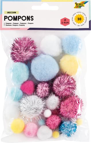 folia Pompons UNICORN, Ø 1-4cm
