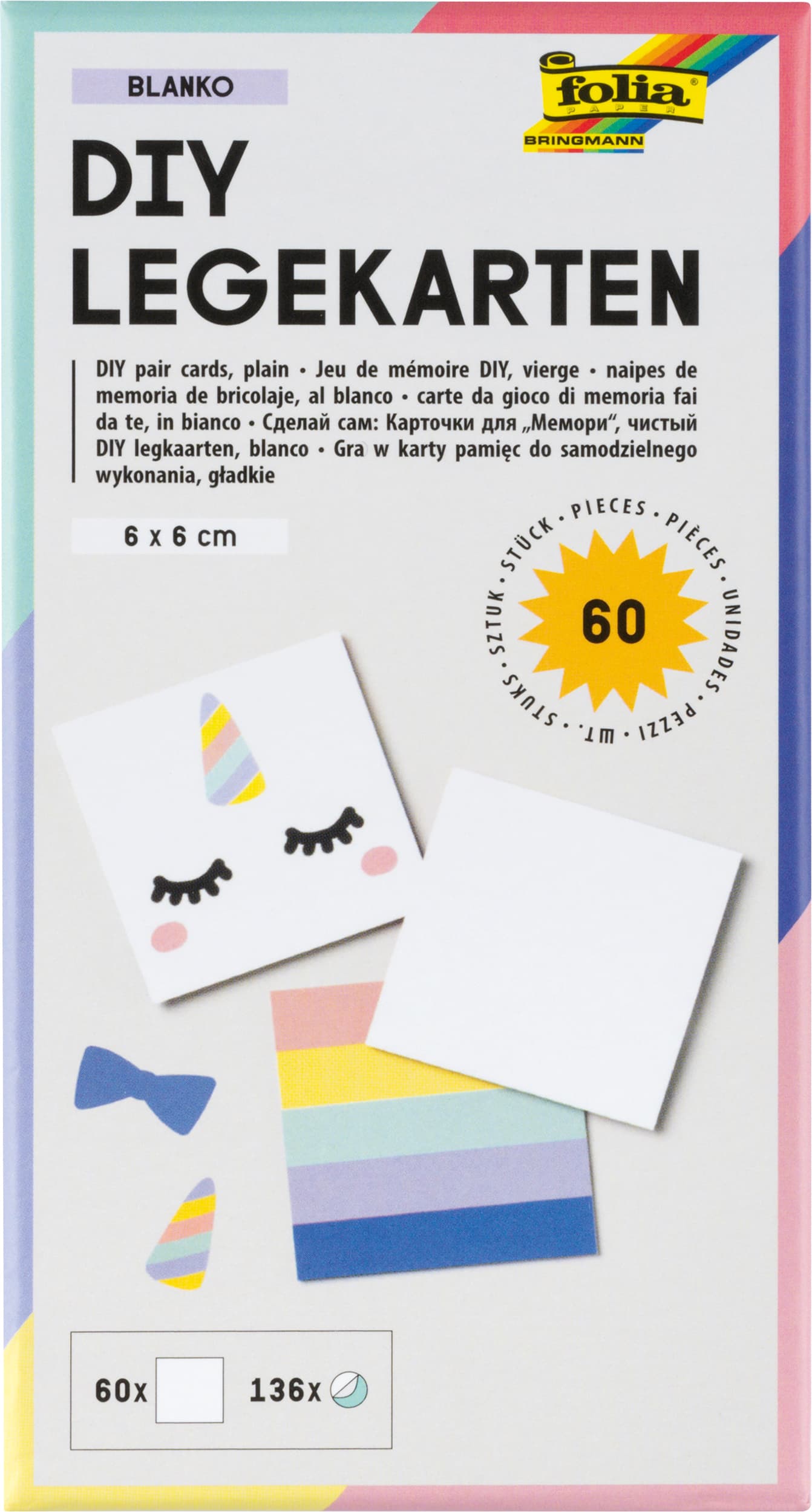 folia DIY Legekarten blanko, 6x6cm