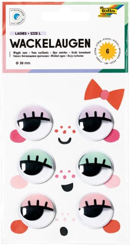 folia Wackelaugen LASHES, Size L, selbstklebend, Ø 30mm