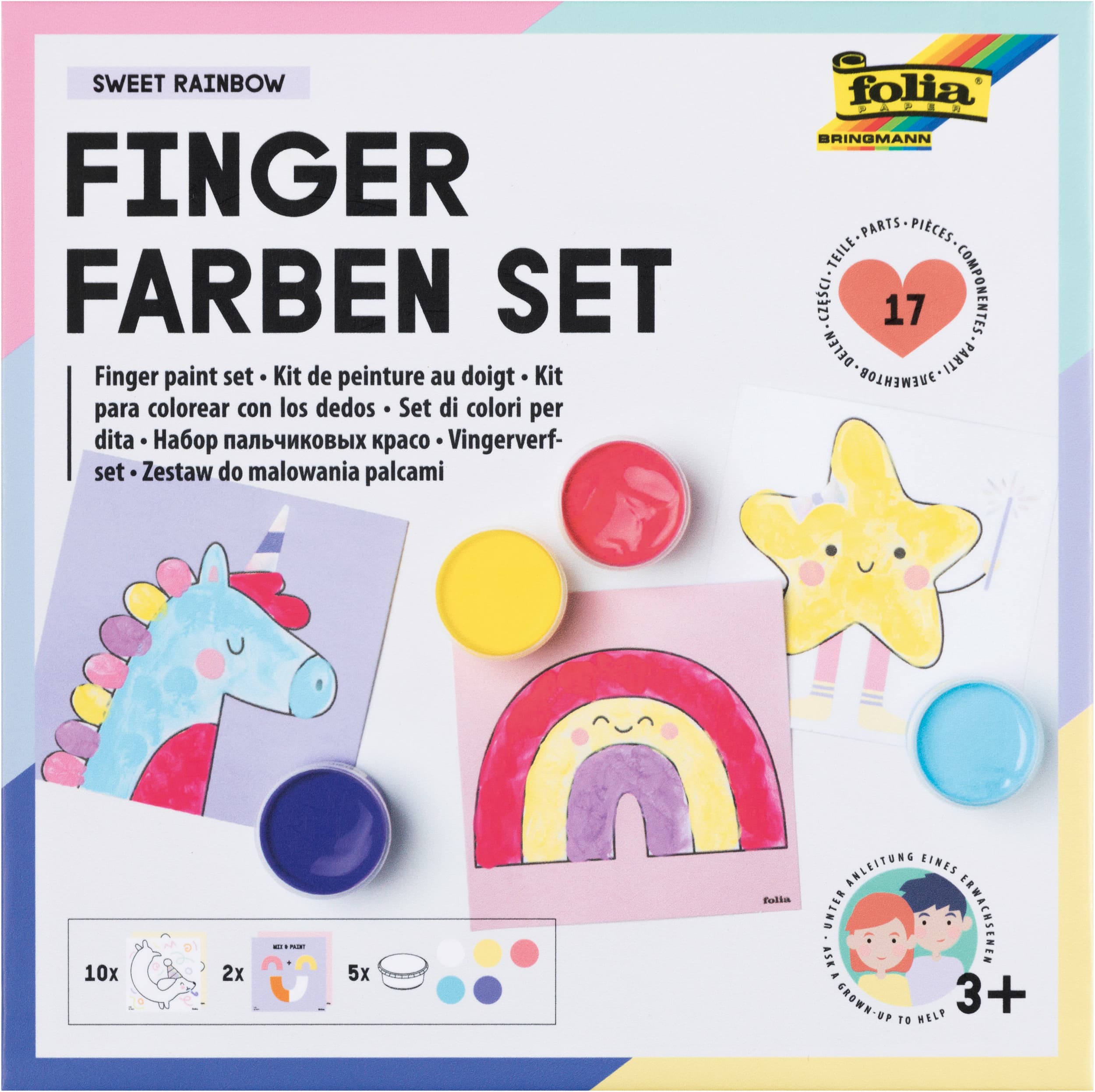 folia Fingerfarben Set SWEET RAINBOW