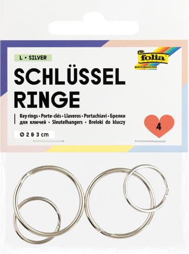folia Schlüsselringe L, 4 Stück - 78502