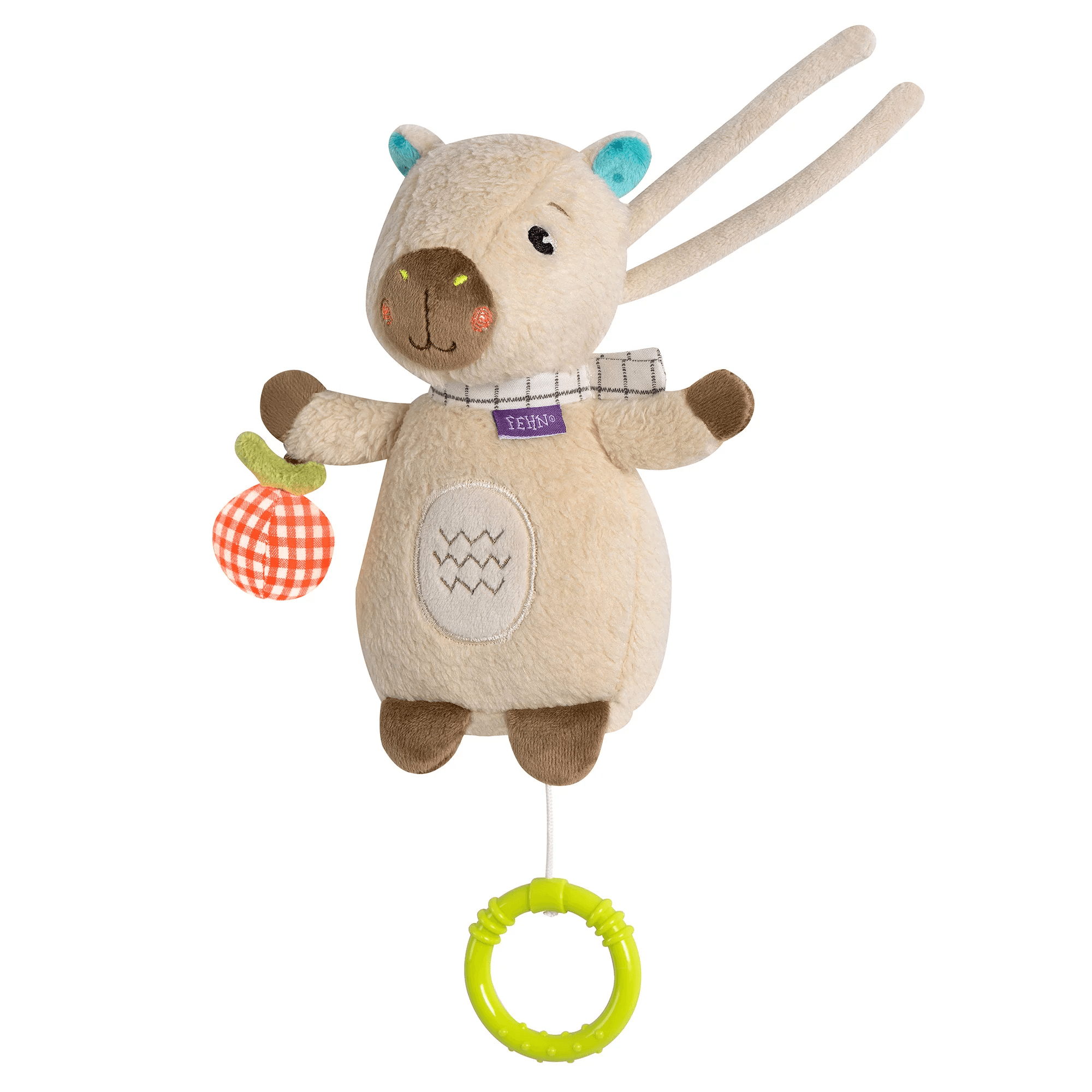 Fehn Mini-Spieluhr Capybara Clara mit Mozarts Wiegenlied ab 0 Monaten, ca. 18 cm