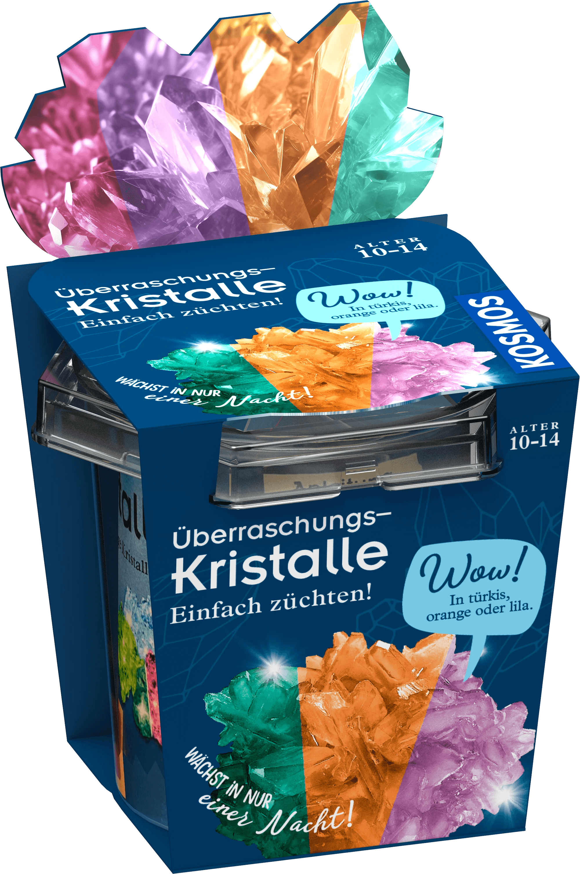 KOSMOS Überraschungs-Kristalle Experimentierkasten zum Kristalle züchten ab 10 Jahren, sortiert