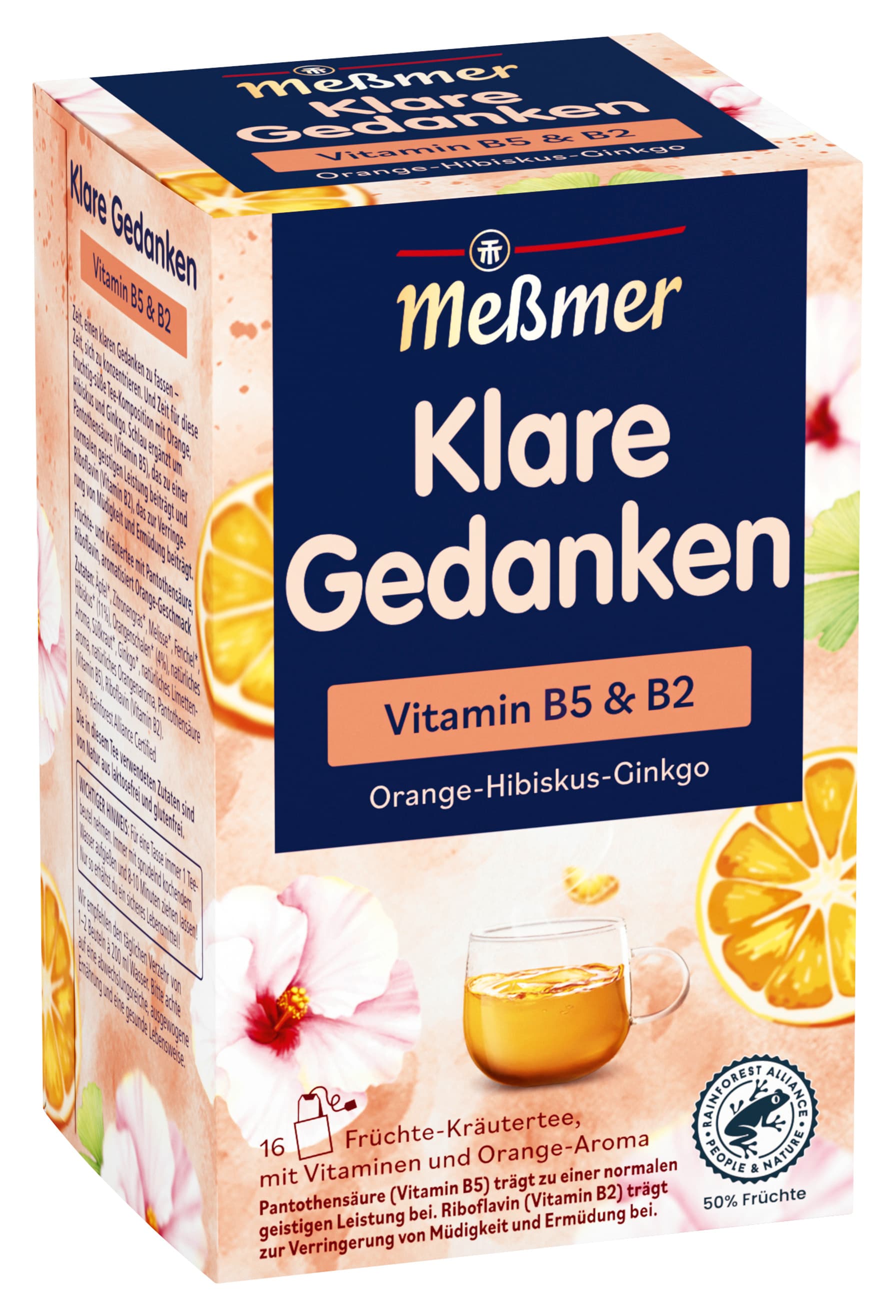 Meßmer Klare Gedanken Vitamin B5 & B2 Orange-Hibiskus-Ginkgo