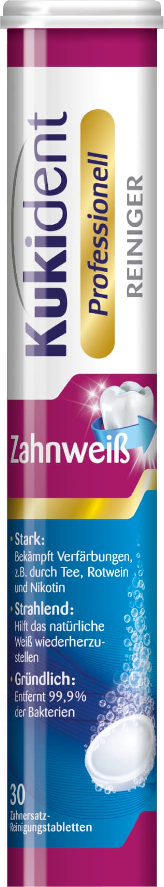 Kukident Professionell Zahnweiß-Tabs - 30 Zahnersatzreinigungstabletten