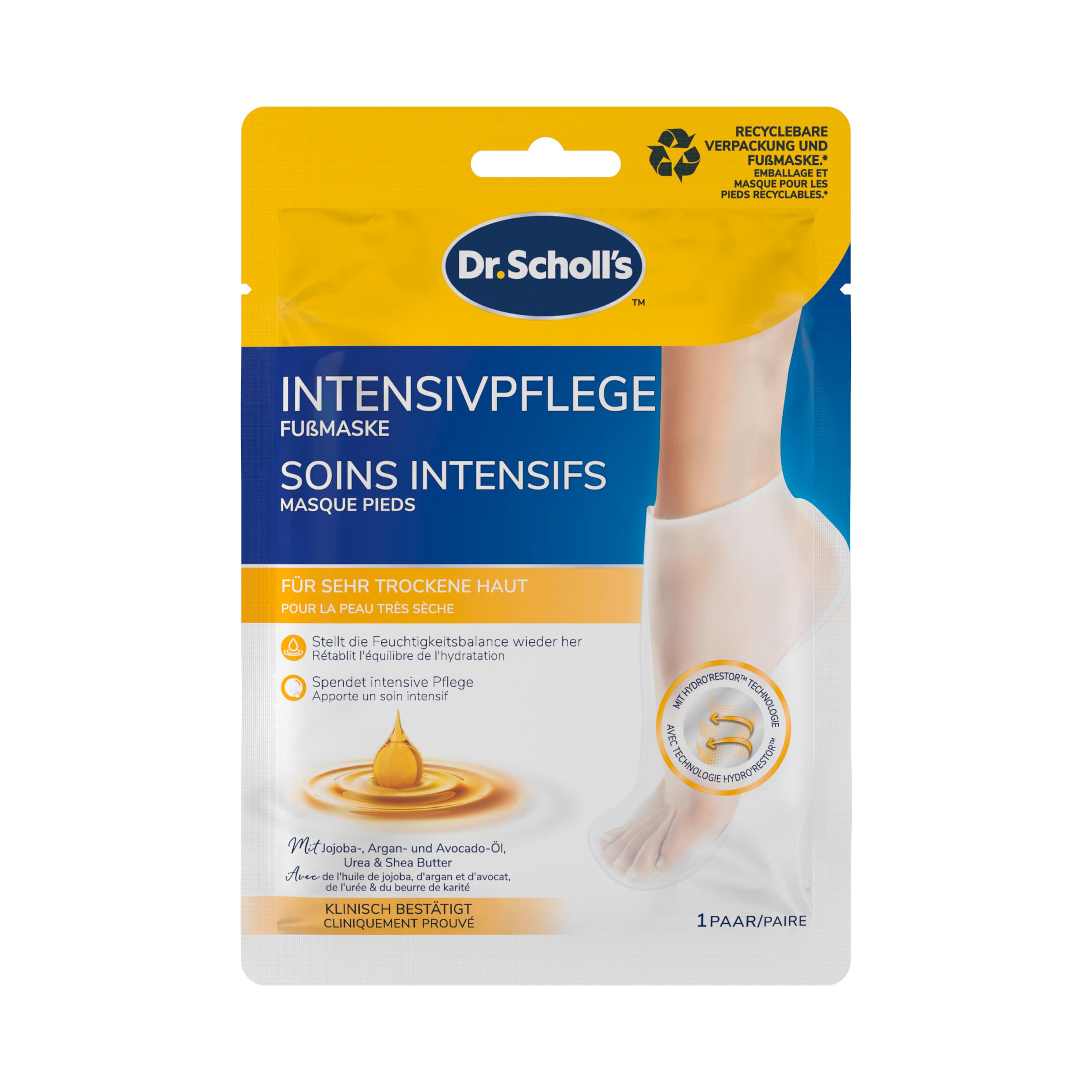 Scholl ExpertCare Intensiv pflegende Fußmaske mit 3 wertvollen Ölen