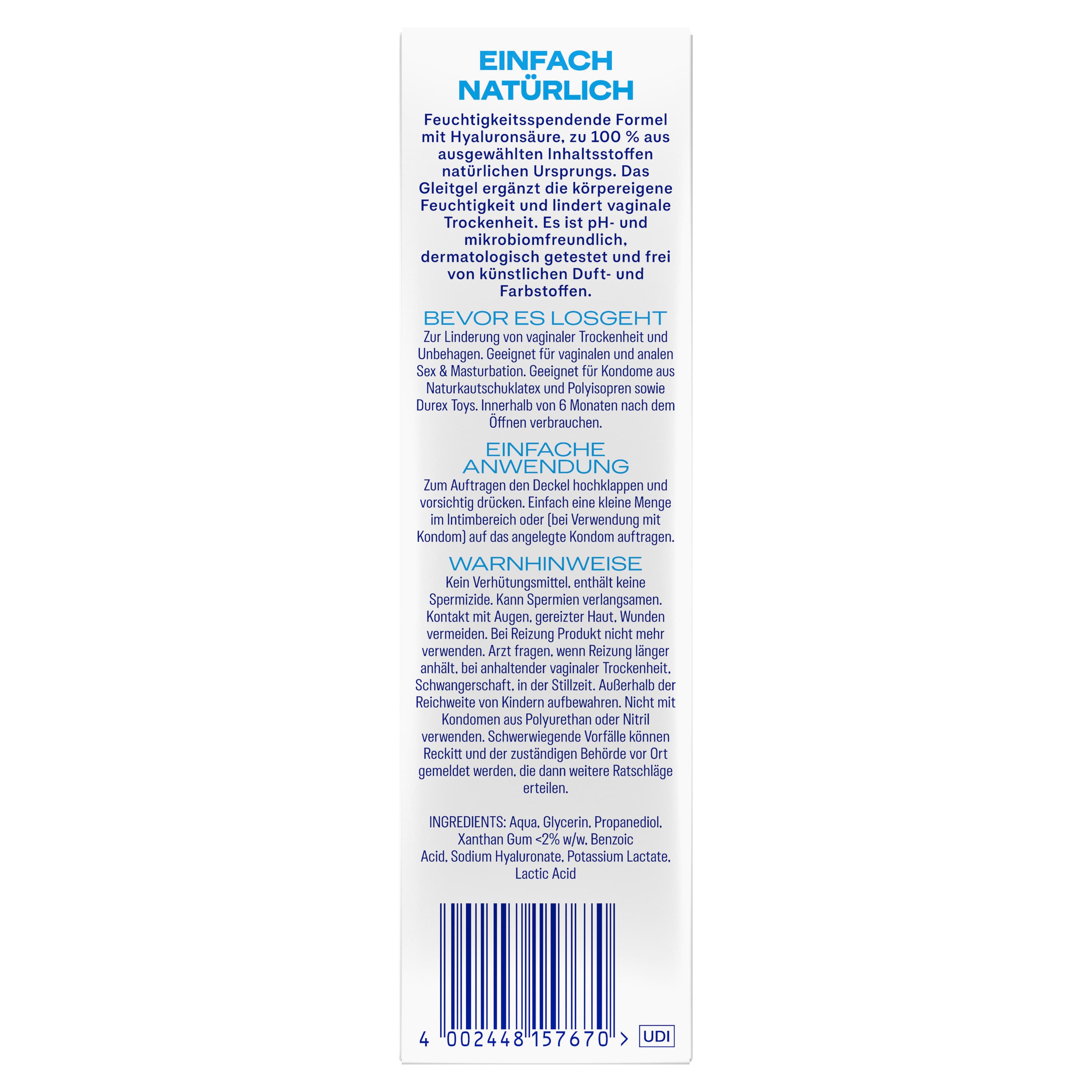 Durex Gleitgel Naturals Extra Feuchtigkeitsspendend online bestellen | MLLER Durex Gleitgel Naturals Extra Feuchtigkeitsspendend online bestellen | MLLER
