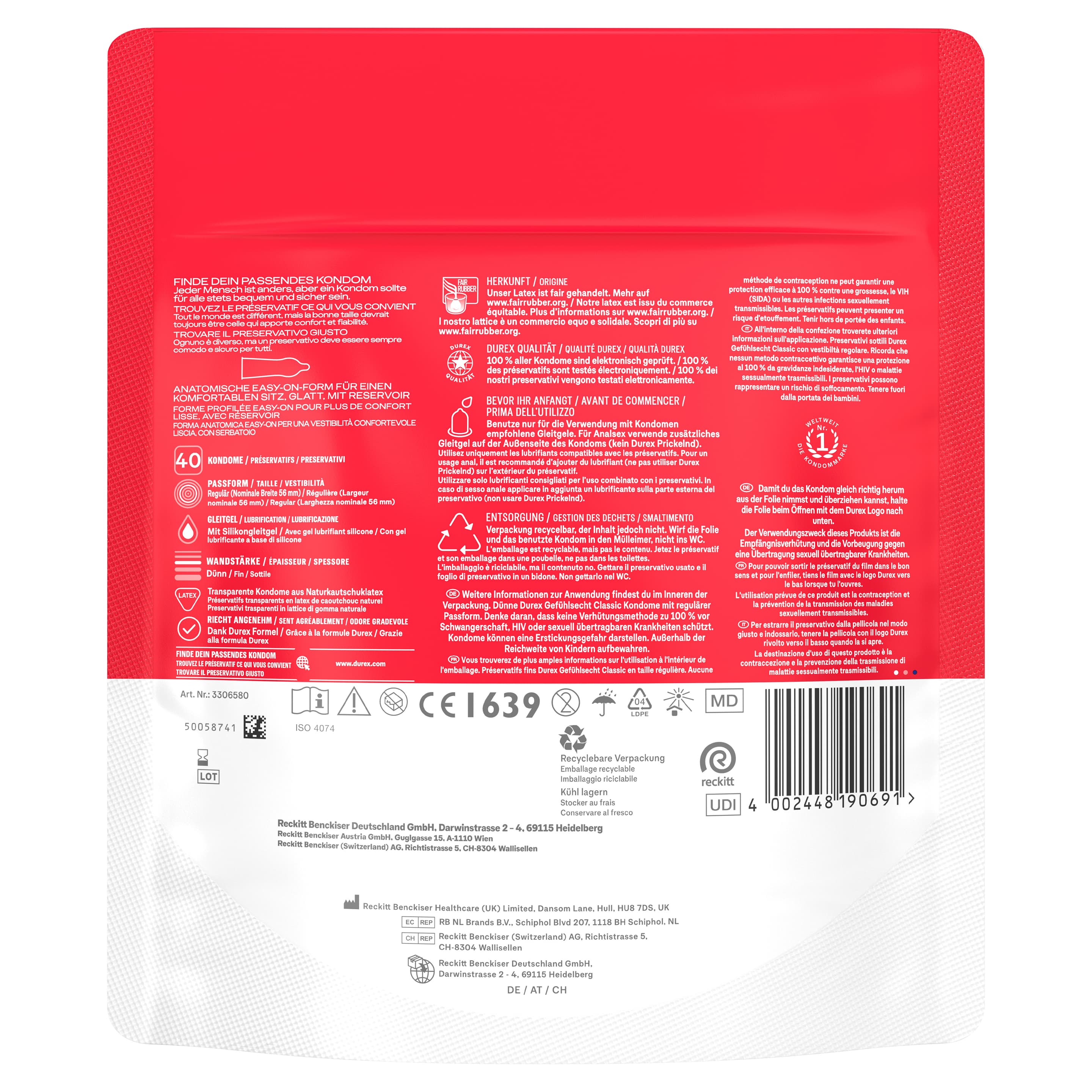 Durex Kondome Gefühlsecht Classic