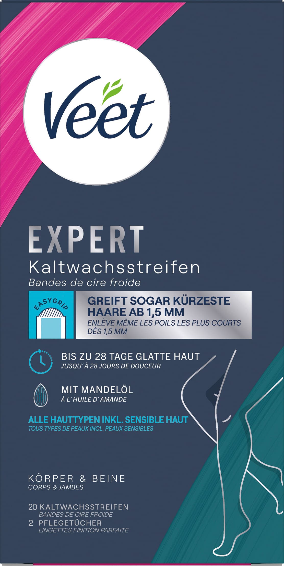 Veet Expert Kaltwachsstreifen Beine & Körper