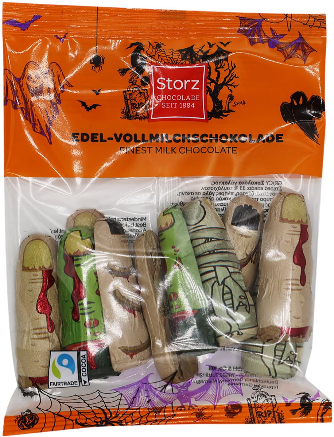 Storz Edel-Vollmilchschokolade Halloween Finger