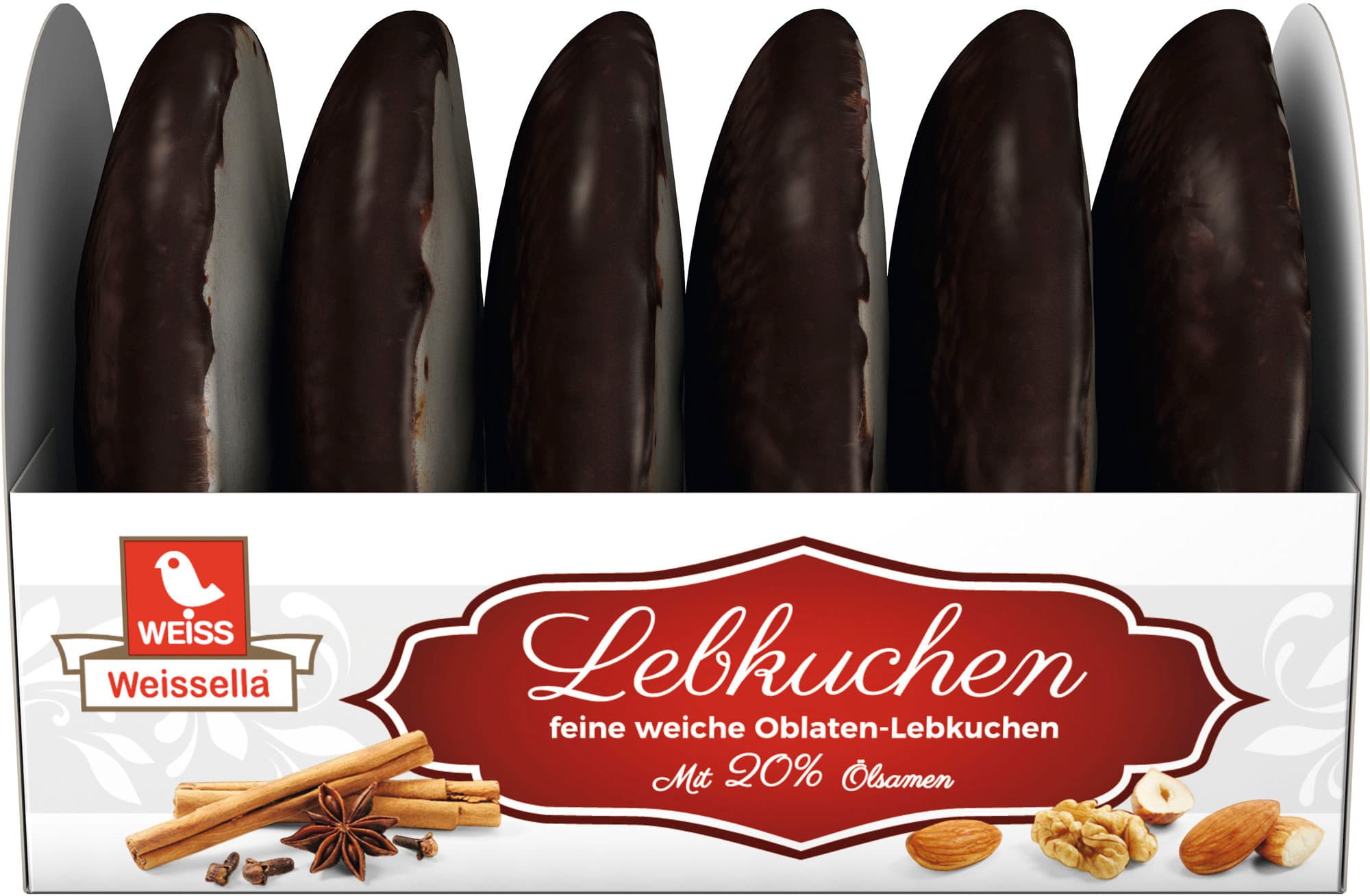 WEISS Oblatenlebkuchen schokoliert