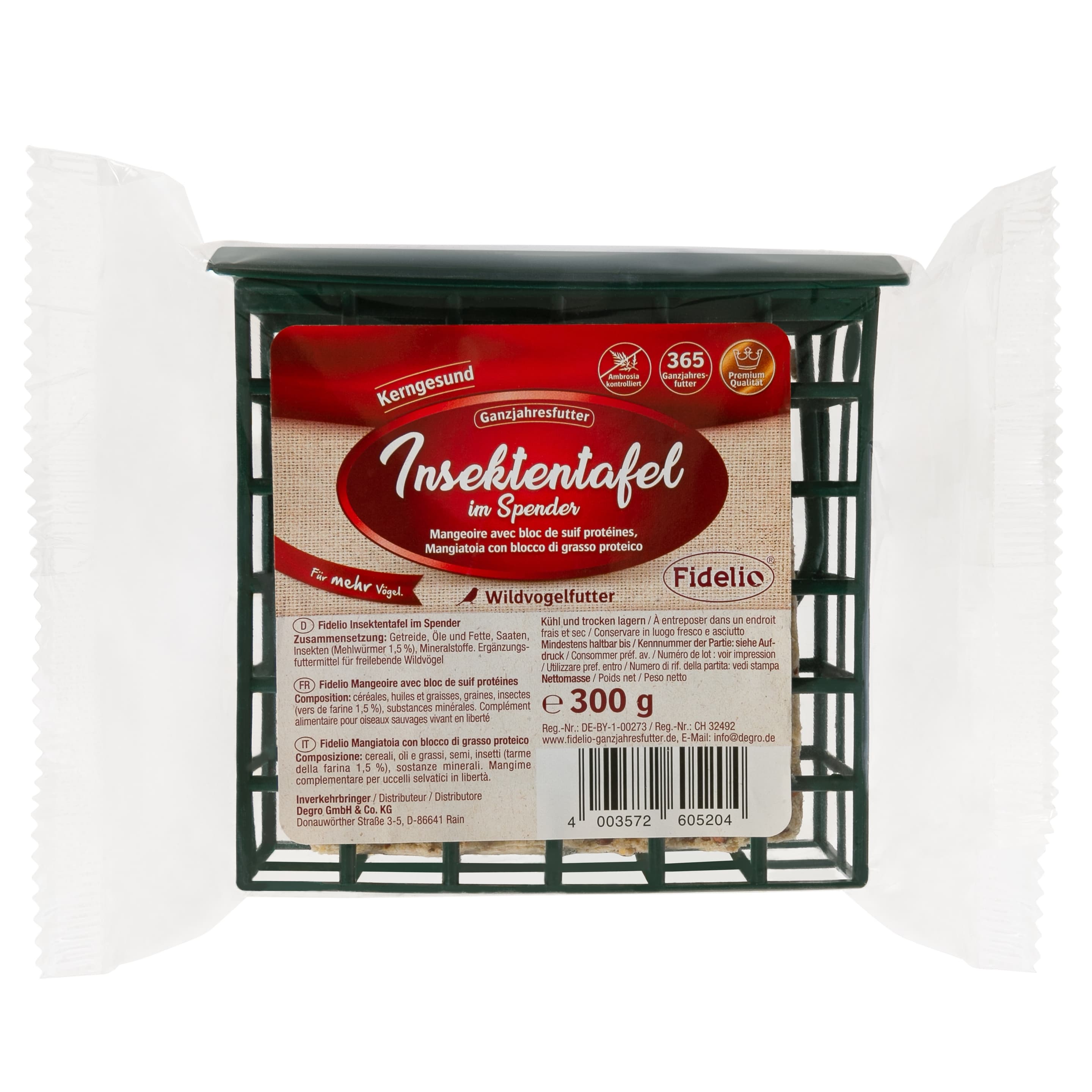 Fidelio Vogeltrockenfutter Insektentafel im Spender