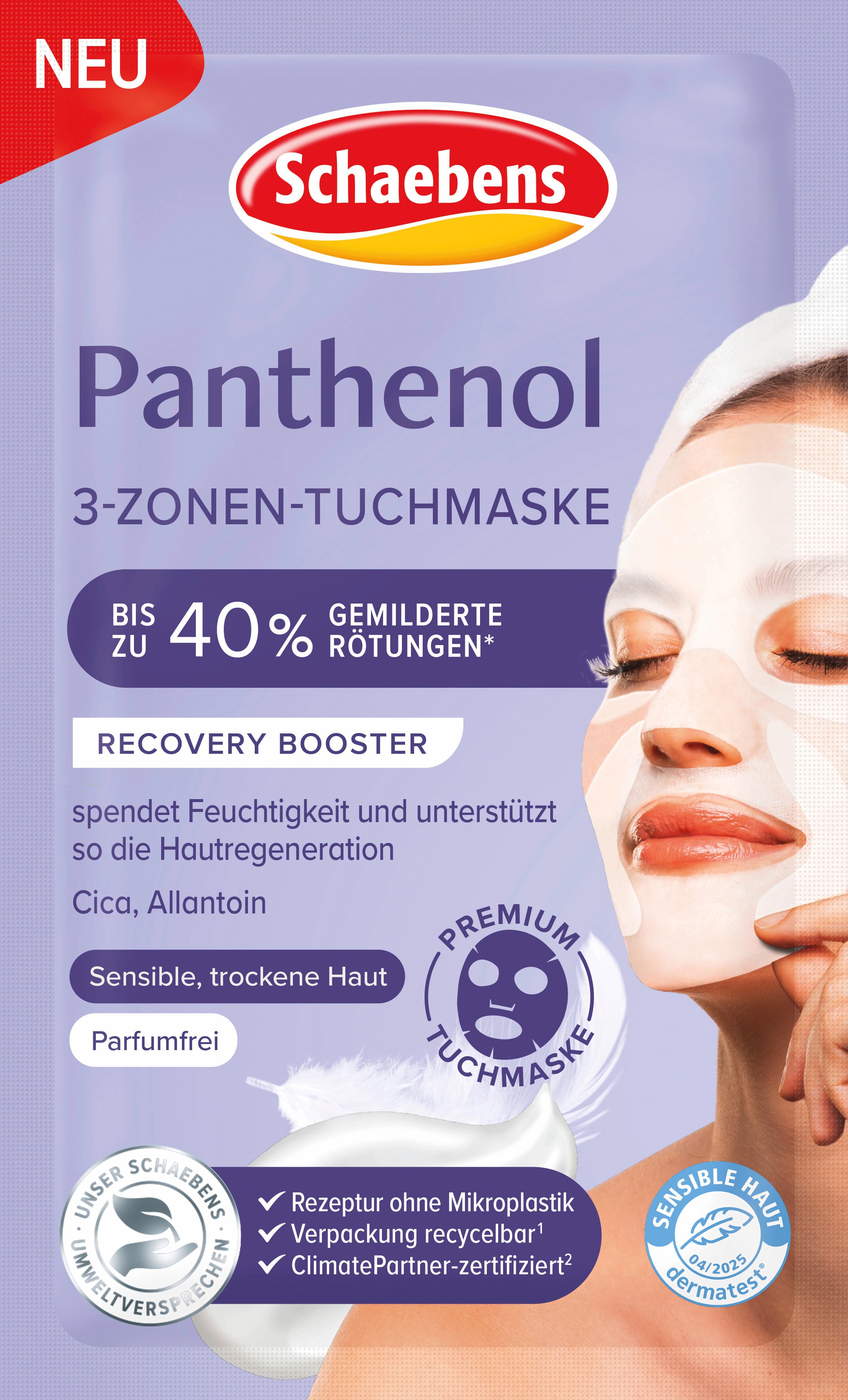 Schaebens Panthenol 3-Zonen-Tuchmaske