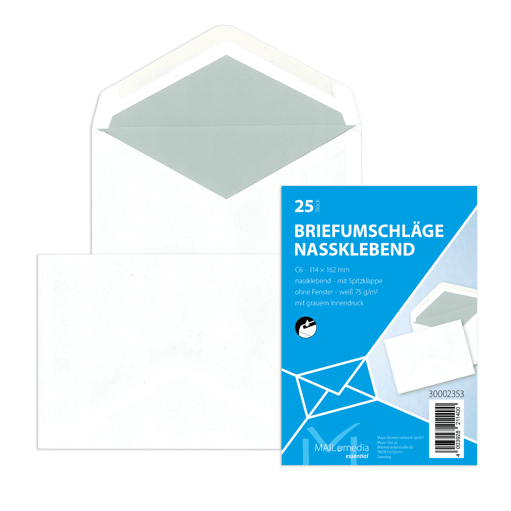 Briefumschlag C6 nassklebend weiss