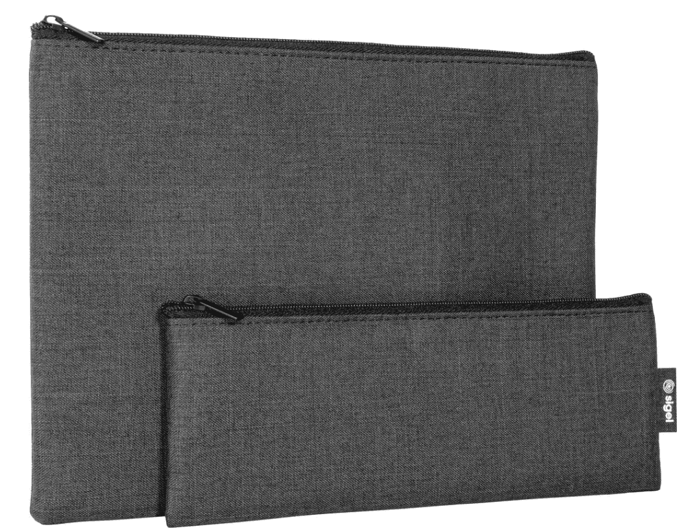 sigel Taschen-Organizer-Set Filz synthetisch - dunkelgrau - 25x18x1cm / 22x8x1cm - 2 Stück