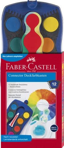 FABER-CASTELL Farbkasten Connector 12 Farben blau