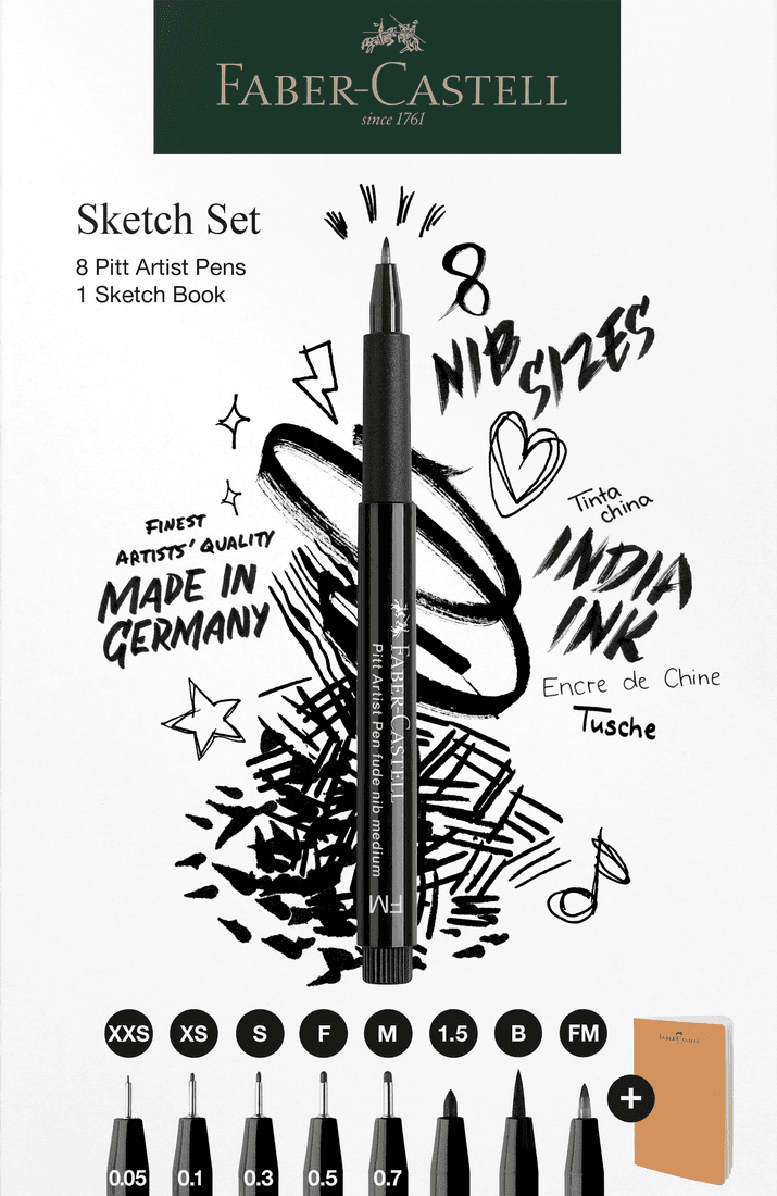 FABER-CASTELL Kreativset Pitt Artist pen + Sketchbook