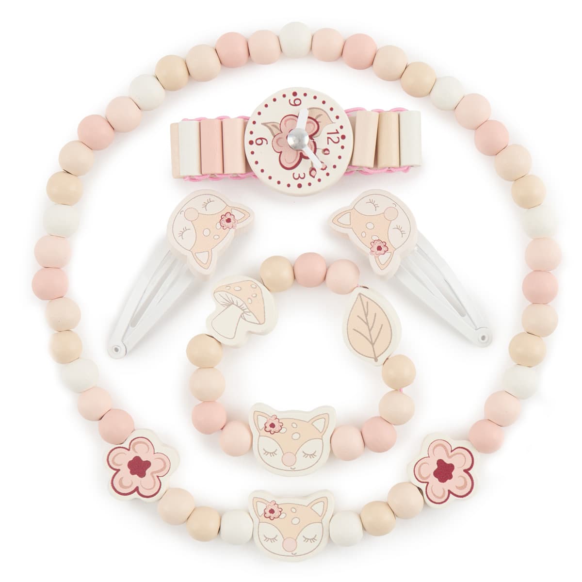 Bieco - 5-teiliges Holzschmuck-Set Reh Ella