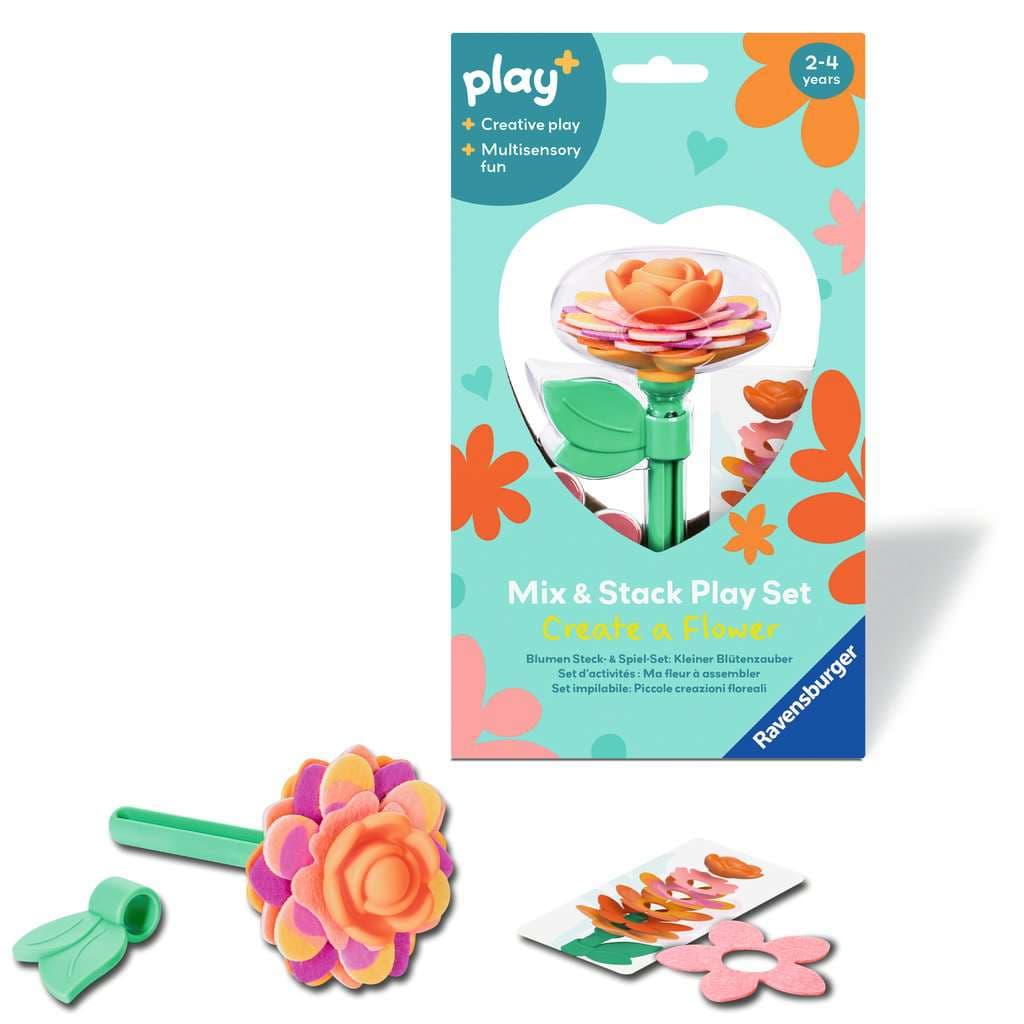 Play+ Blumen Steck- und Spiel-Set: Kleiner Blütenzauber orange - ab 2 Jahre