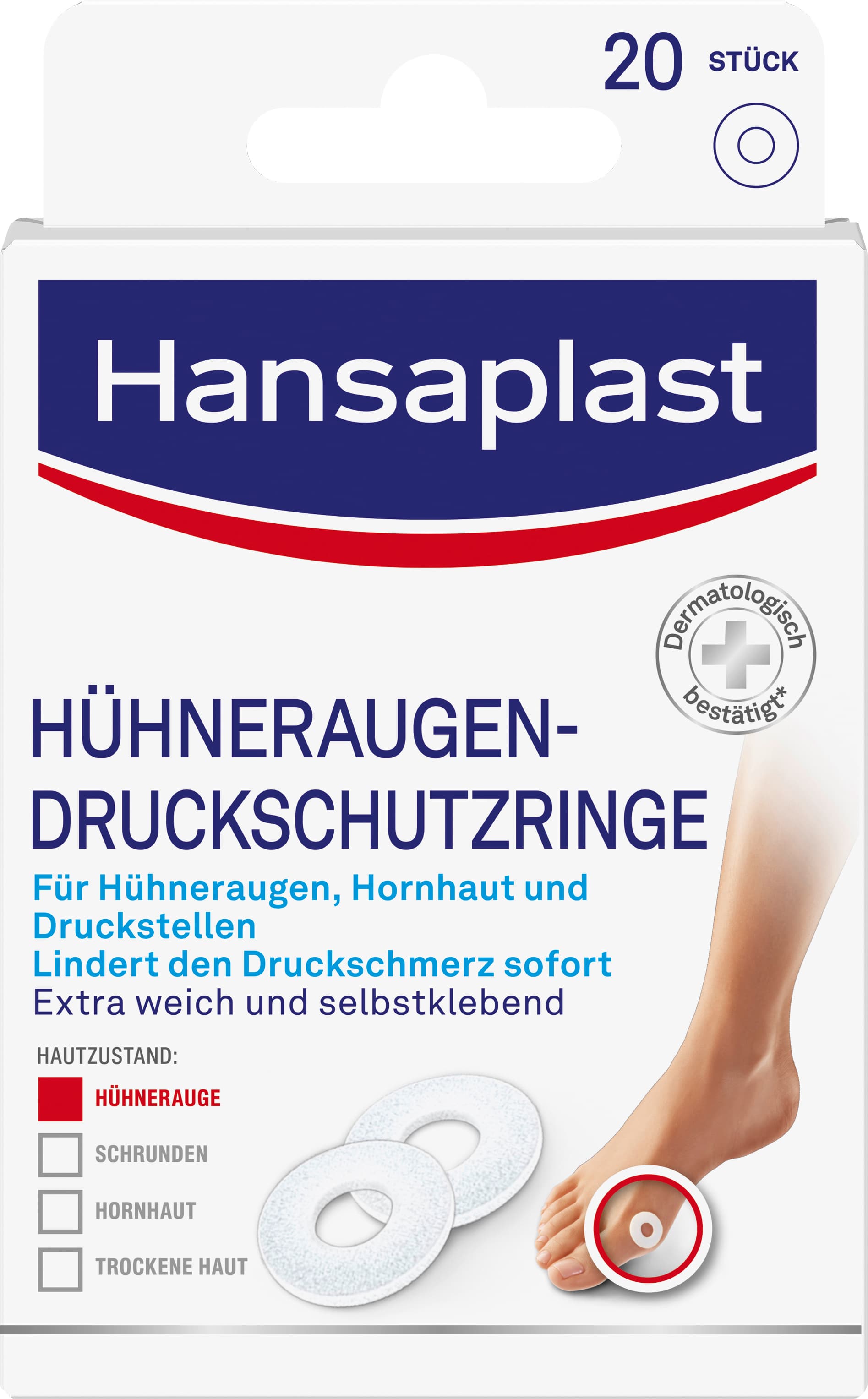 Hansaplast Hühneraugen-Druckschutzringe Fixierpflaster