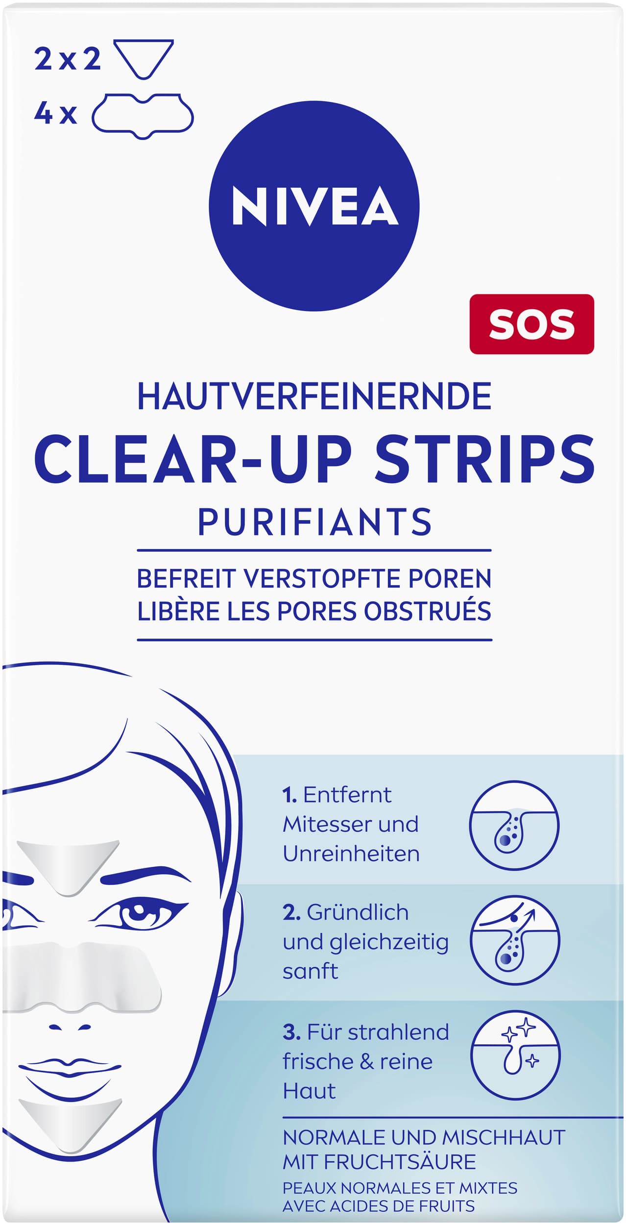 NIVEA Hautverfeinernde Clear Up Strips 6 Sachets