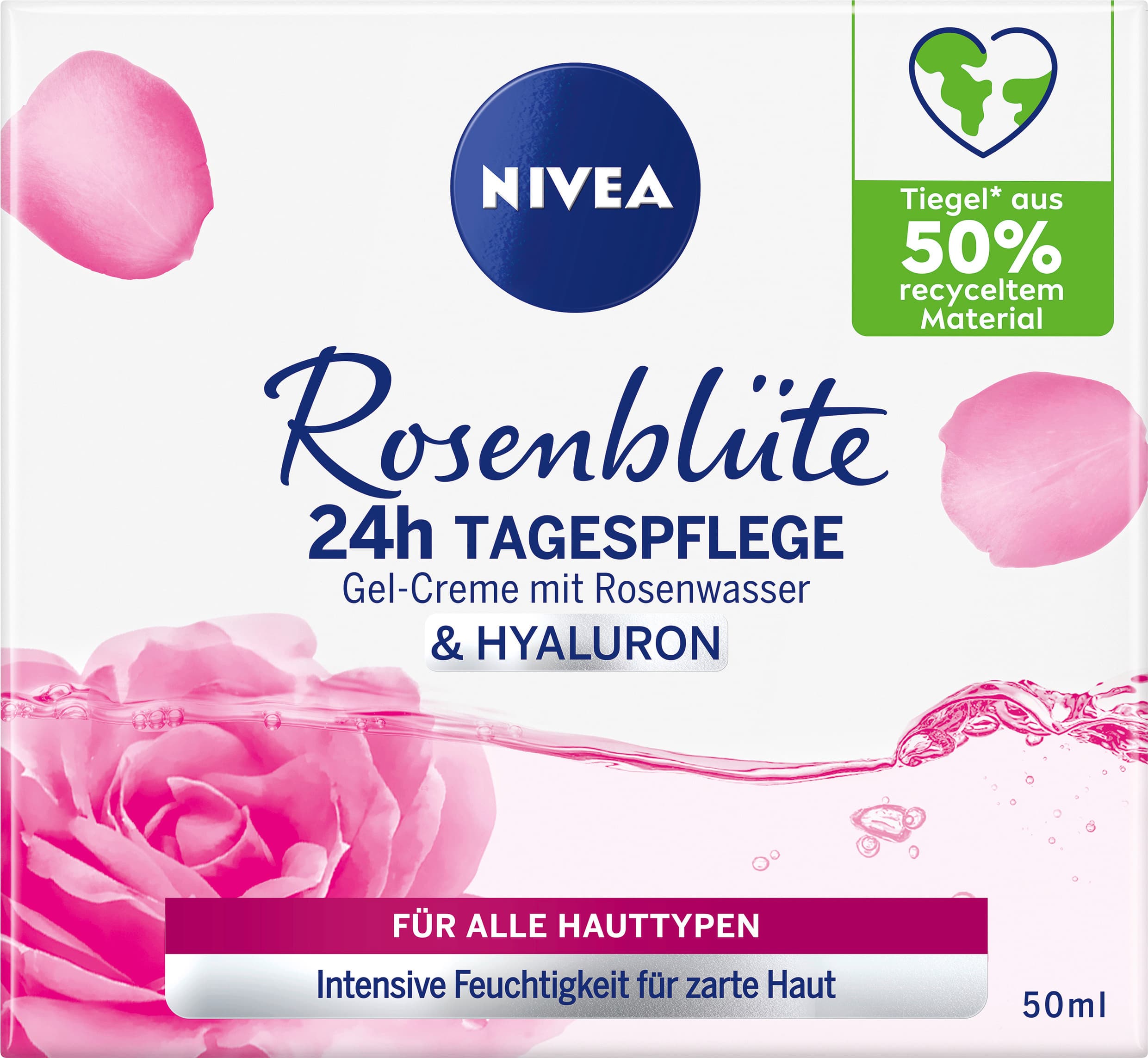 NIVEA Gel-Crema de Tratamientos de día 24h con Pétalos de Rosa