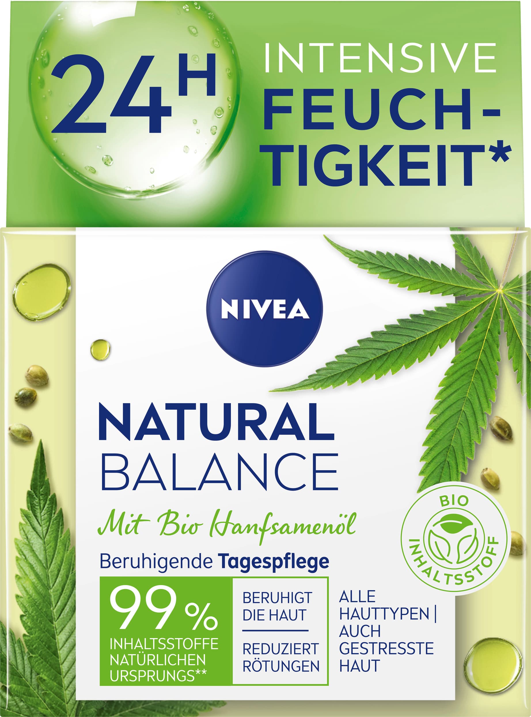 NIVEA Natural Balance Bio Hanfsamenöl Beruhigende Tagespflege