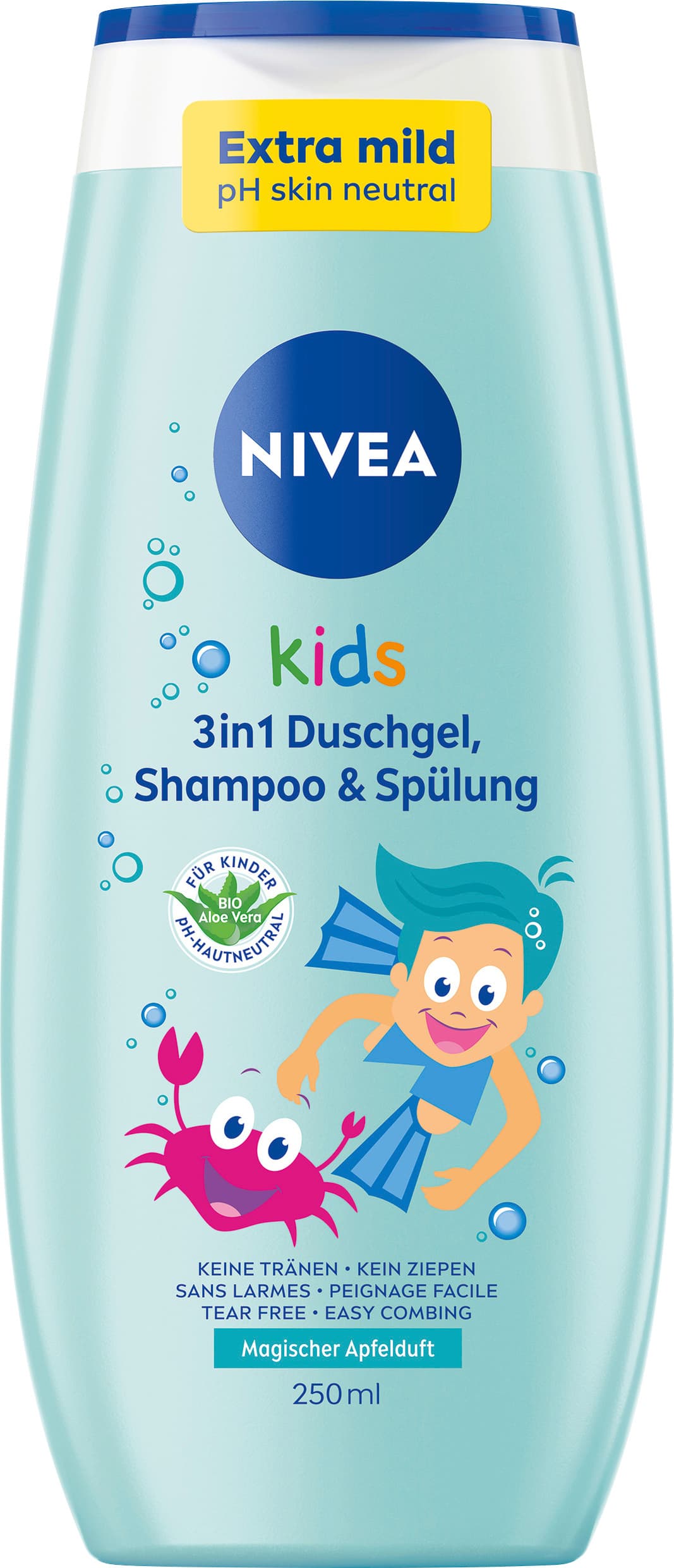 NIVEA kids 3in1 Duschgel Shampoo & Spülung Magischer Apfelduft