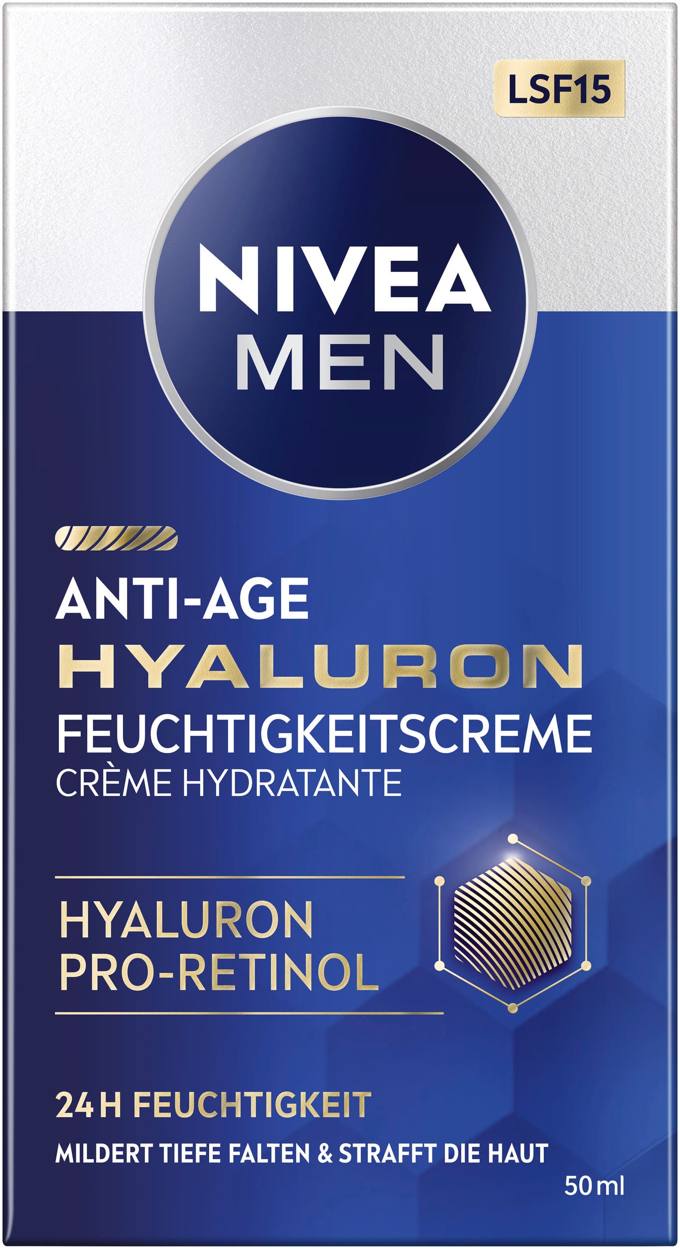 NIVEA MEN Anti Age Hyaluron Feuchtigkeitscreme SPF15