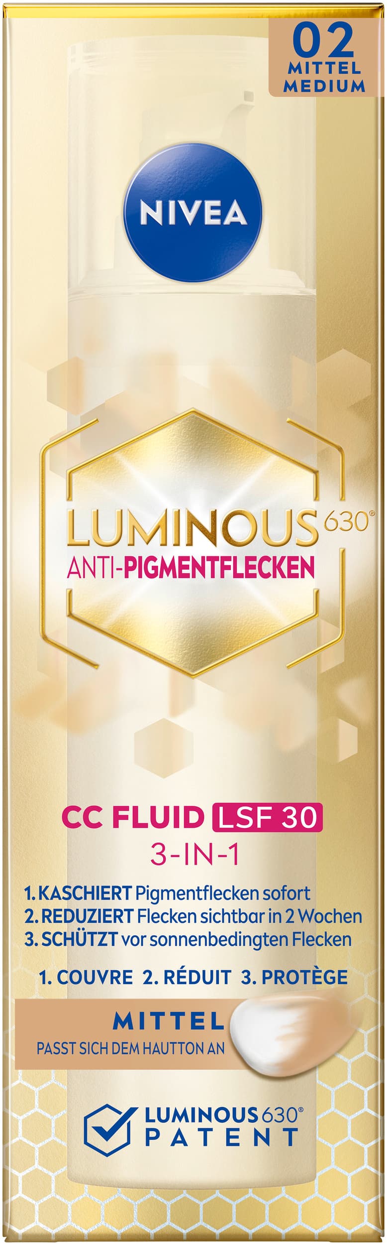 Nivea Luminous CC Fluid LSF30 mittel