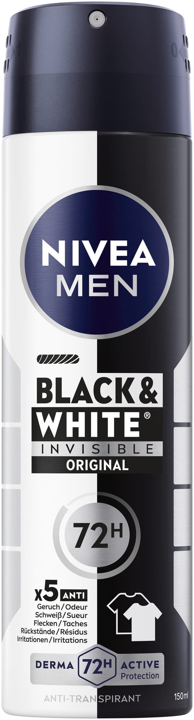 NIVEA MEN Deo Spray Black+White Invisible Original Anti-Transpirant