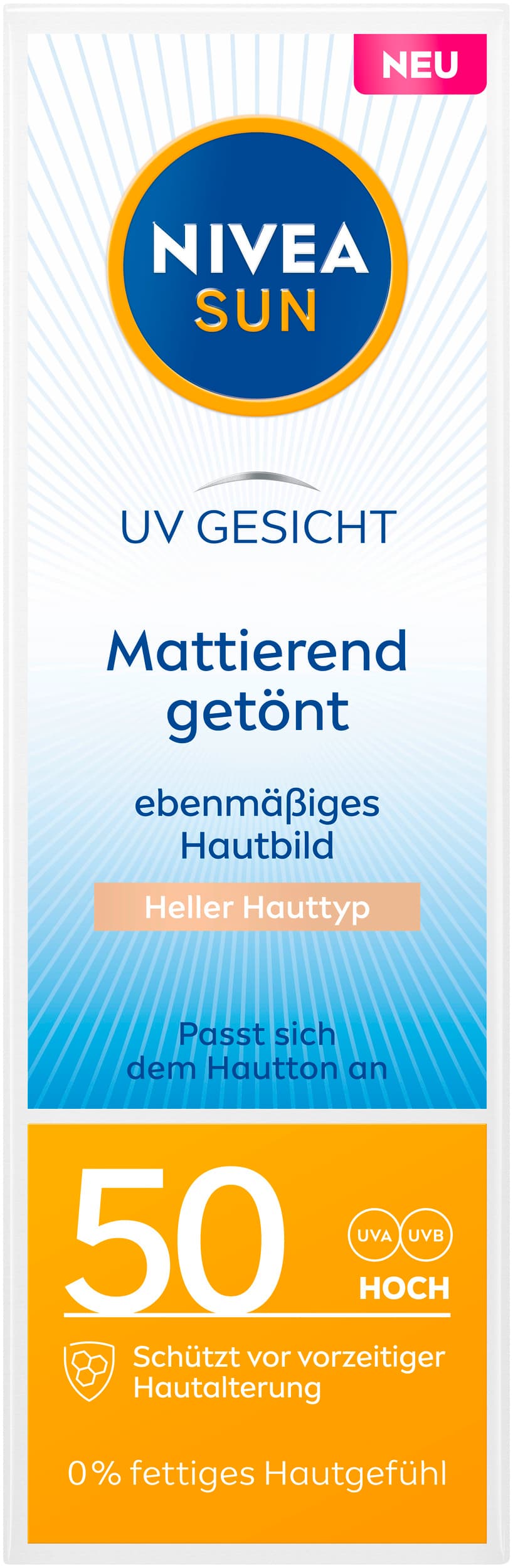 Nivea Sun UV Gesicht mattierend getönt hell LSF 50+