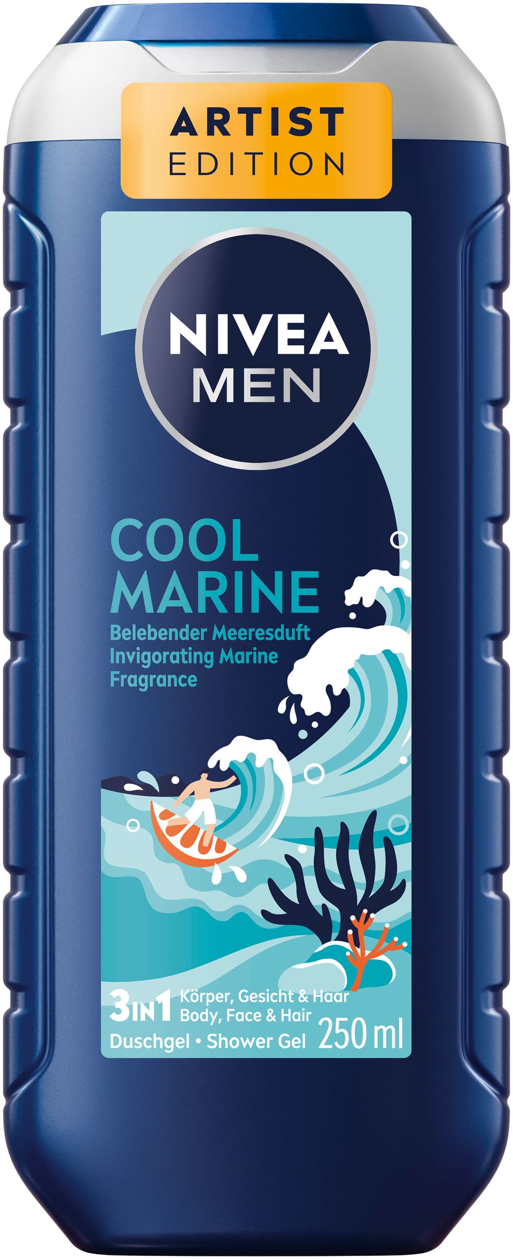 NIVEA MEN Cool Marine 3in1 Duschgel Belebender Meeresduft