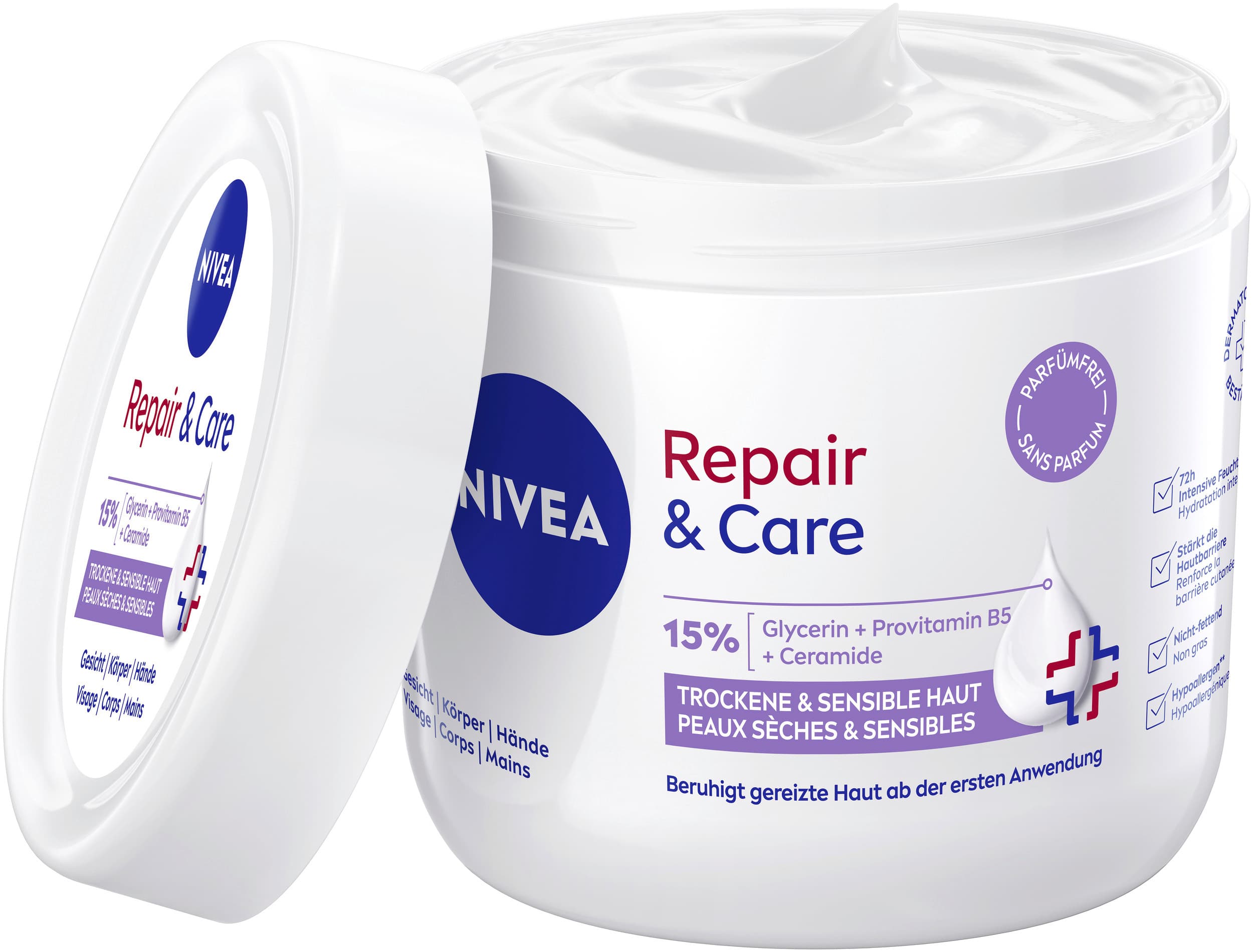 NIVEA Körpercreme Repair & Care parfümfrei