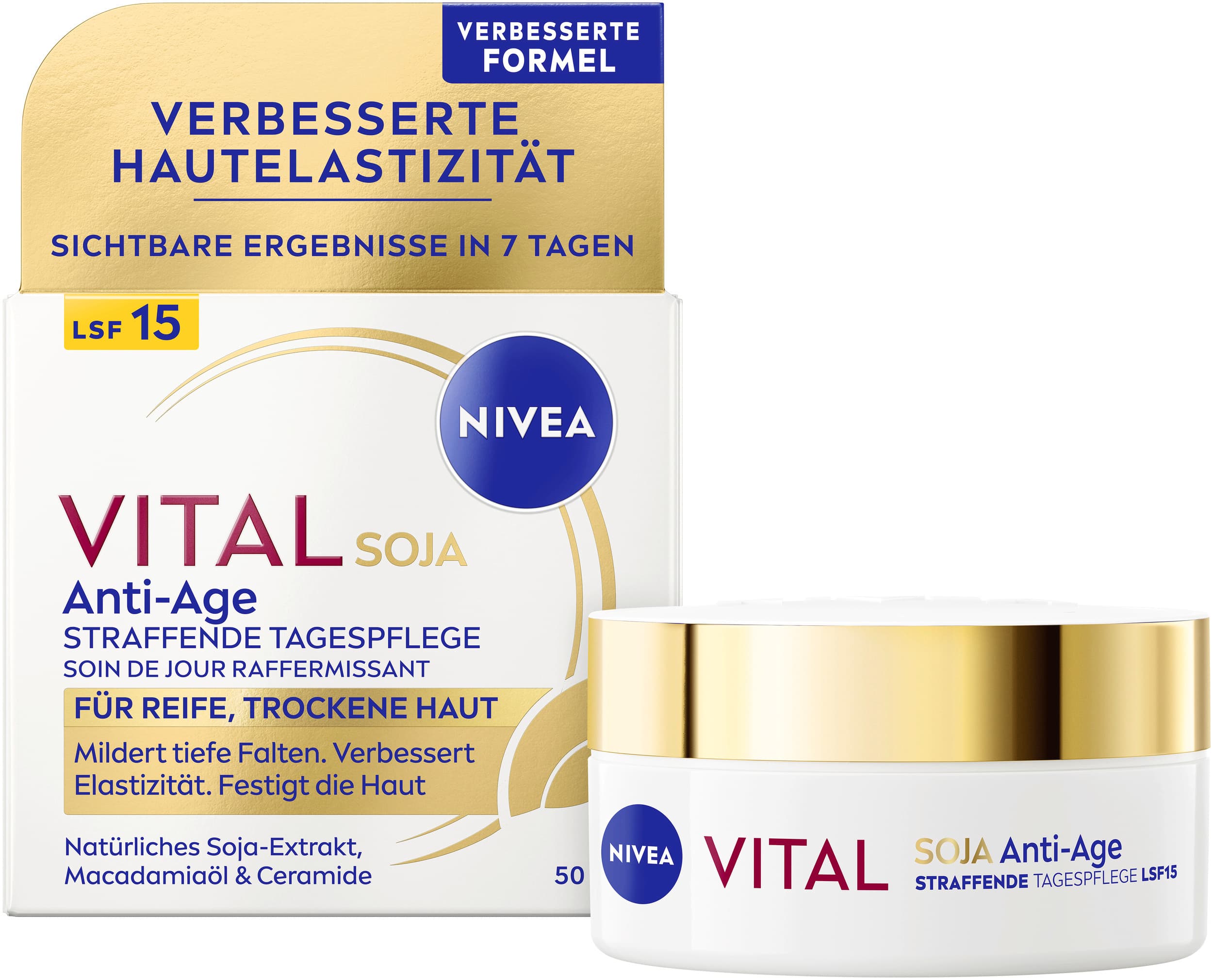 NIVEA VITAL Sójový spevňujúci denný krém proti starnutiu pre zrelú pleť SPF 15